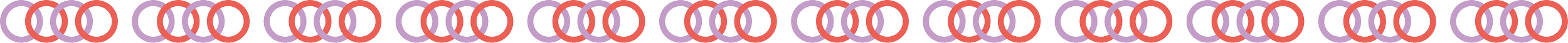 Une image abstraite avec des cercles entrelacés de couleurs rose et violet sur fond noir