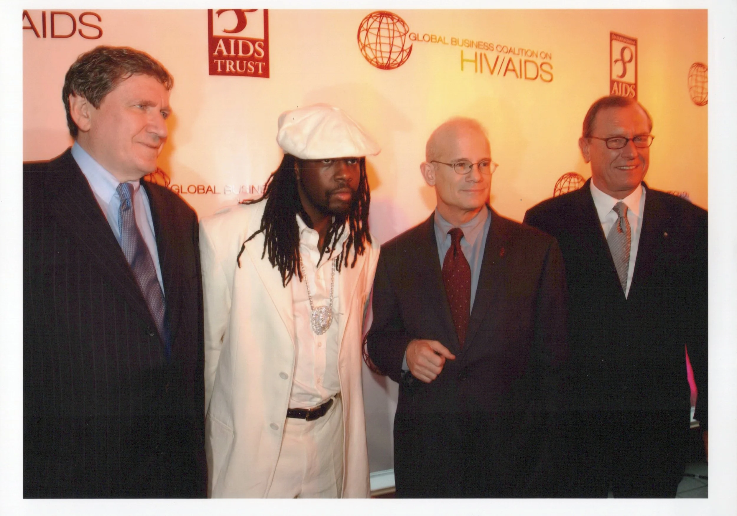 Bill with Wyclef Jean and Richard Holbrooke at the 2002 GBC Awards
