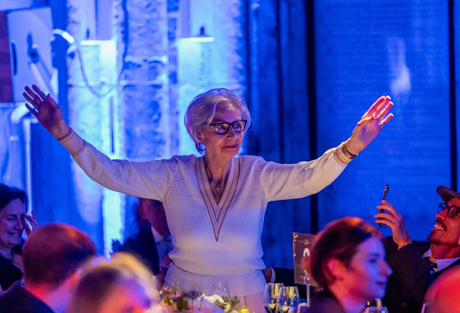 Alex's mother Martha receiving a shoutout from Bill during the Churchill Award ceremony