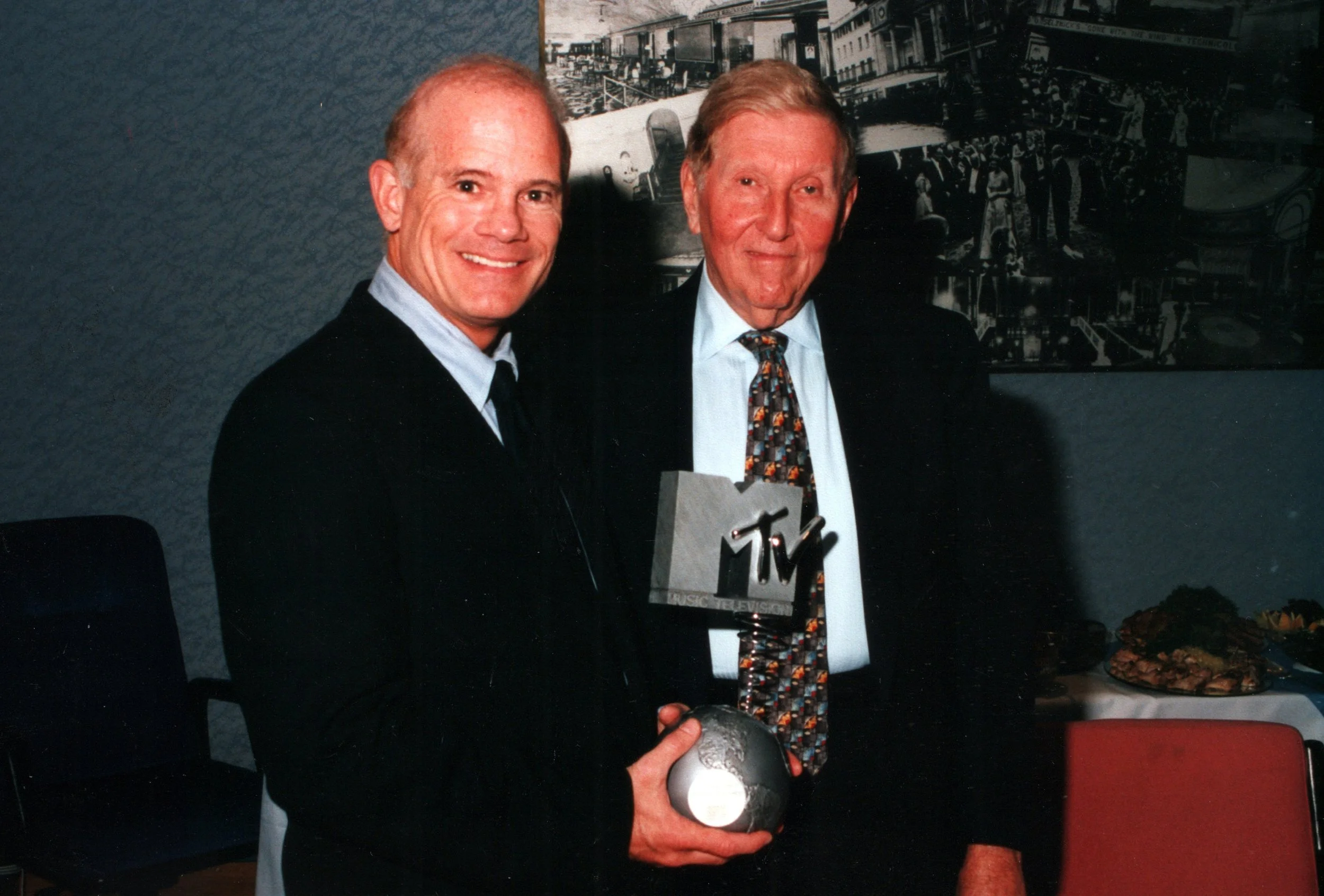 With Sumner Redstone, holding the MTV EMA trophy