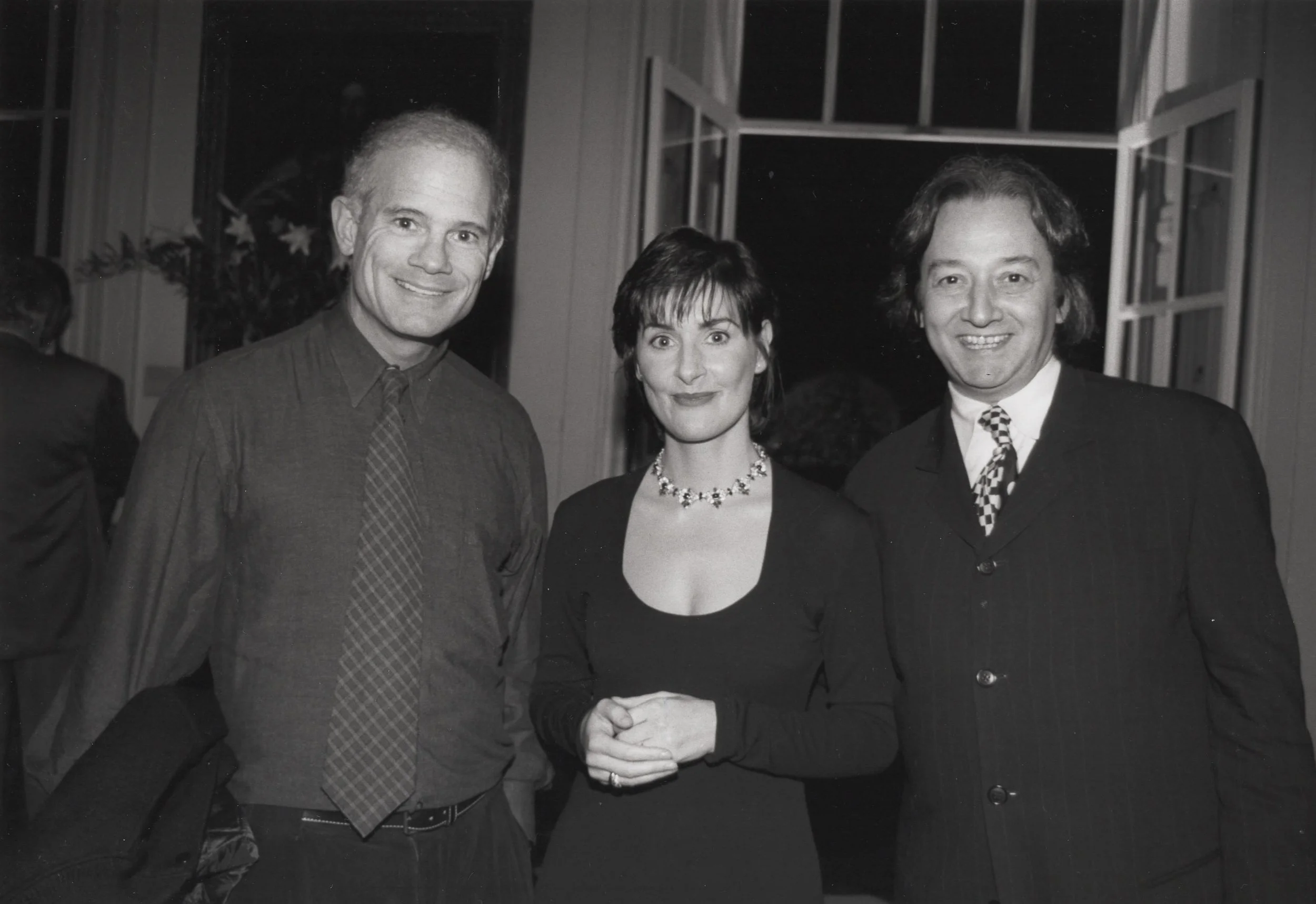 Bill with Enya, Rob Dickins in London album release early 90s.jpg