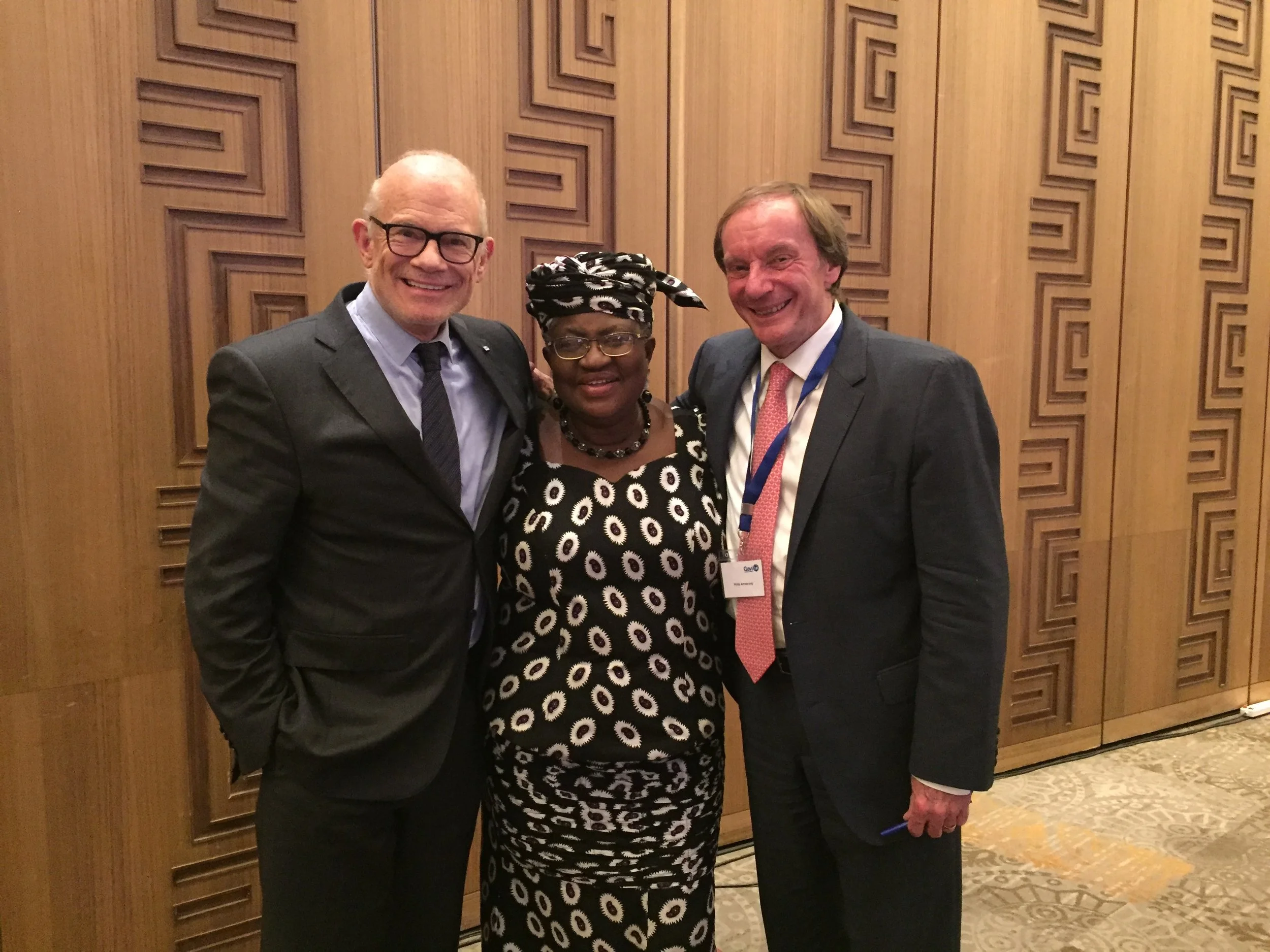 with GAVI Chair Ngozi Okonjo-Iweala and Phil Armstrong, Director and Advisor of Governance at GAVI