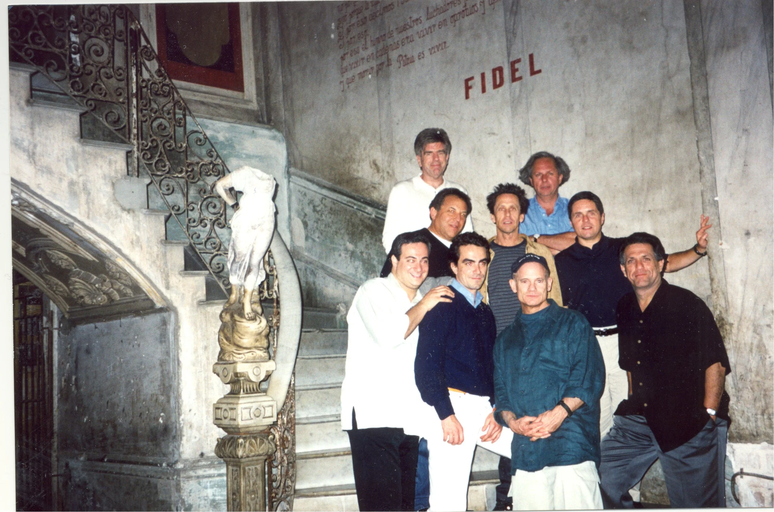 Cuba in 2001 with (from top left) Tom Freston, Graydon Carter, (second row) Jim Wiatt, Brian Grazer, and Brad Gray. To the right of me is Les Moonves, and to the left of me are Jonathan Brandstein and a second person who helped facilitate the trip—fo