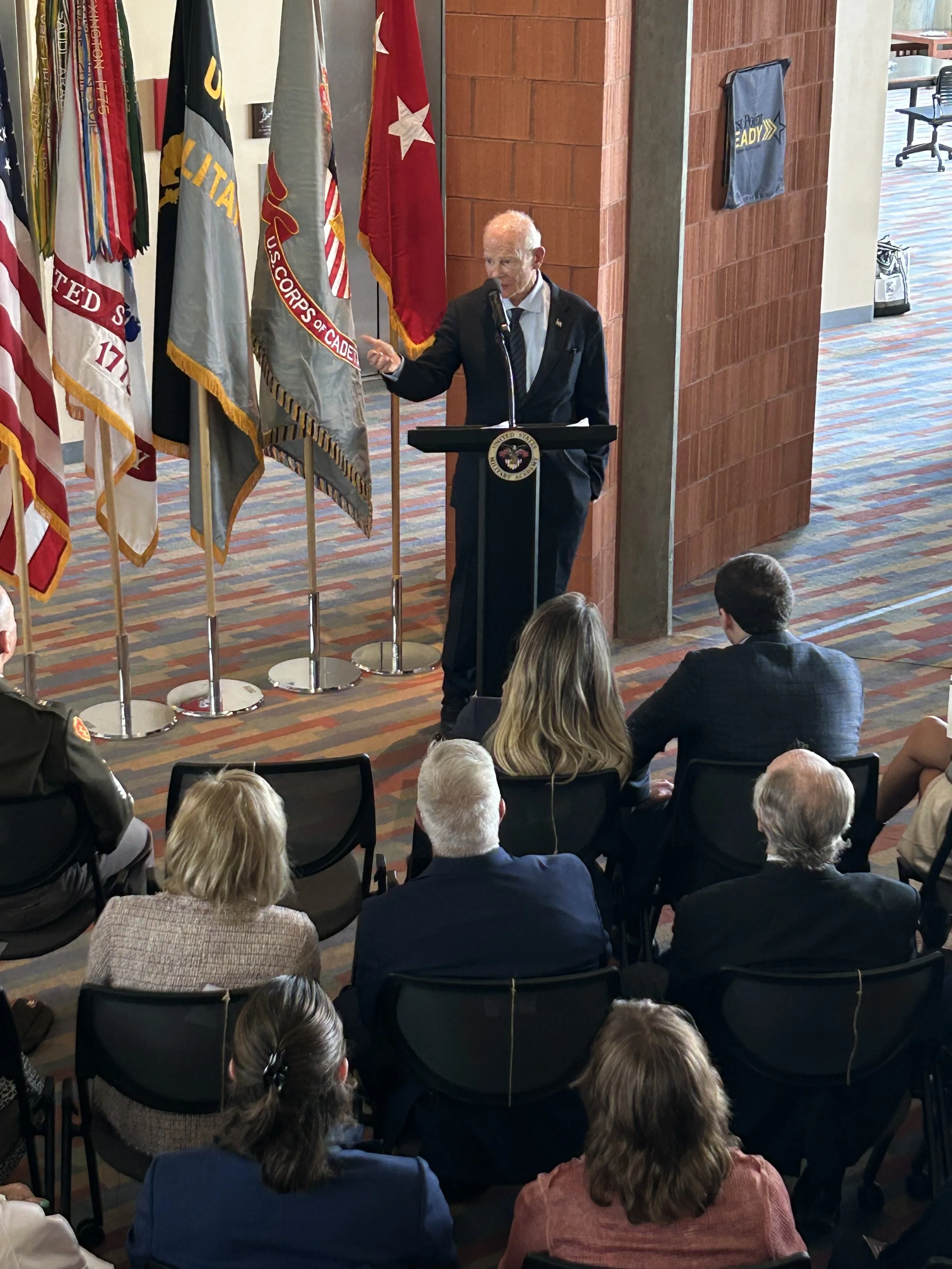 Bill delivering his speech at the Roedy Rotunda Inauguration.