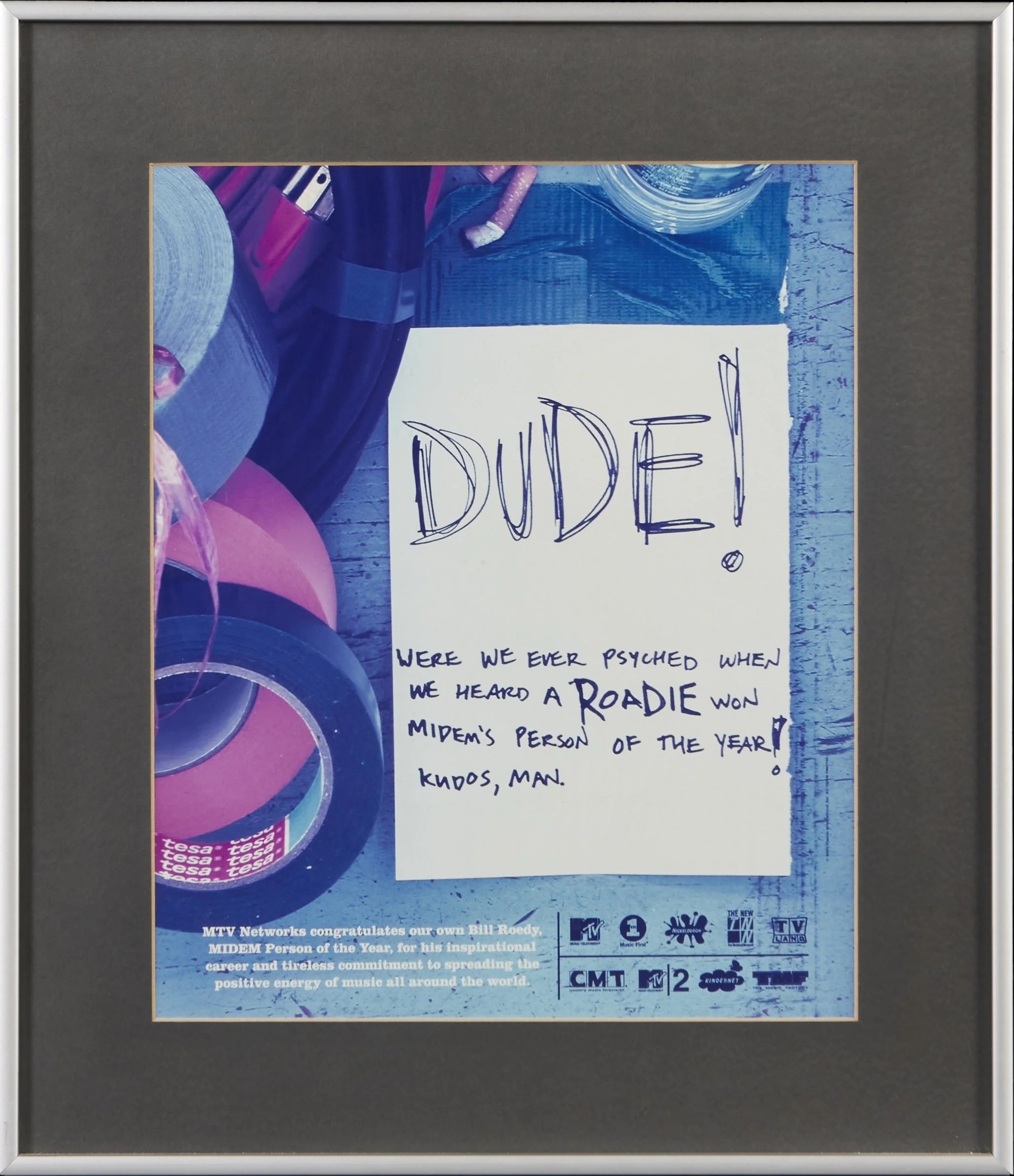 2003 Midem Person of the Year note from Viacom