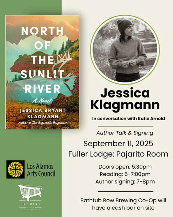 Tonight! Local friends, come help me celebrate fall and the release of North of the Sunlit River! Writing chat with Santa Fe author @katiearnold, author Q&amp;A, book signing, snacks, and a cash bar by @bathtubrowbrewing 🧡

Thanks to @laac_flac for 