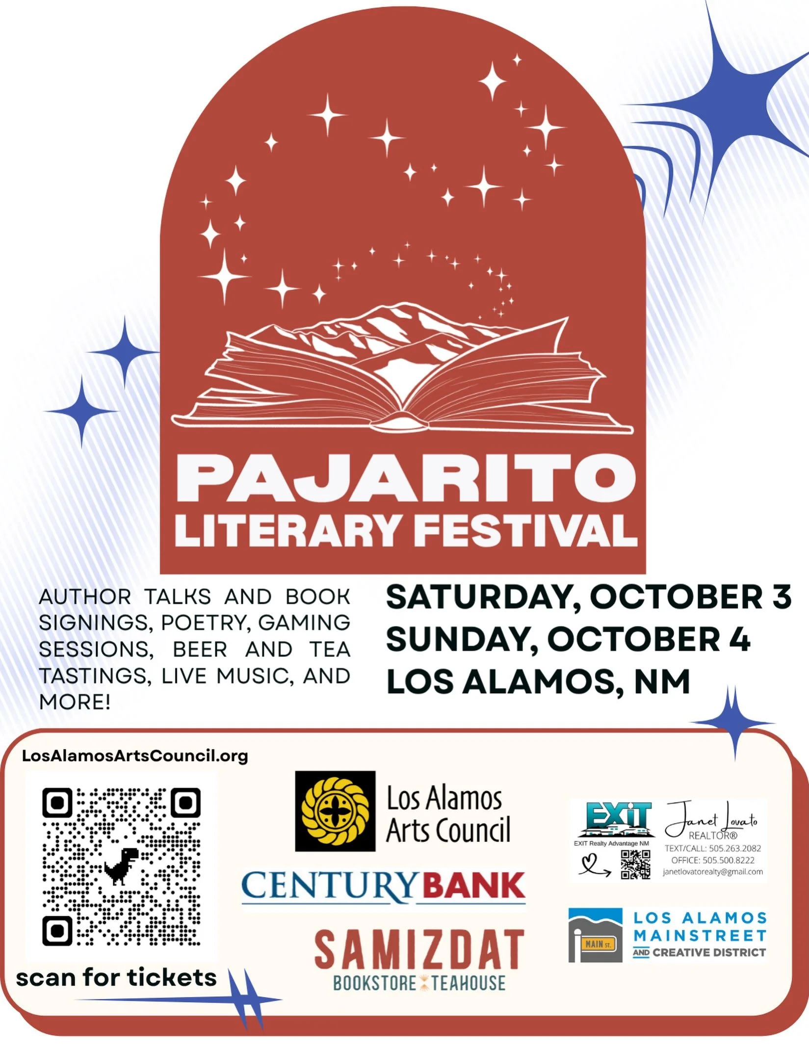 Just over two weeks to Pajarito Lit Fest! I&rsquo;ll be doing a panel with authors Lauren C. Teffeau and Mary L. Grow, as well as a nature writing workshop and book signings. Tickets are on sale now!

🍂📖🌵

Thanks to the hard working folks @laac_fl