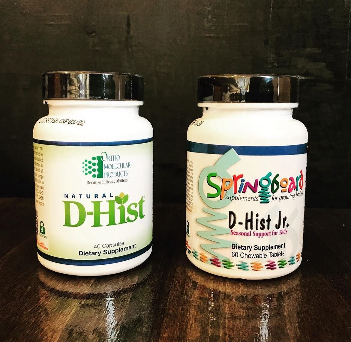 Seasonal allergies getting you down?
&bull;
&bull;

Natural D-Hist, a formula that promotes healthy nasal and sinus passages for individuals with elevated histamine and respiratory irritation, and D-Hist Jr., chewable tablets for kiddos from Ortho Mo