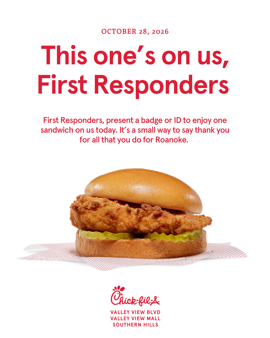 First Responder Sandwich Giveaway