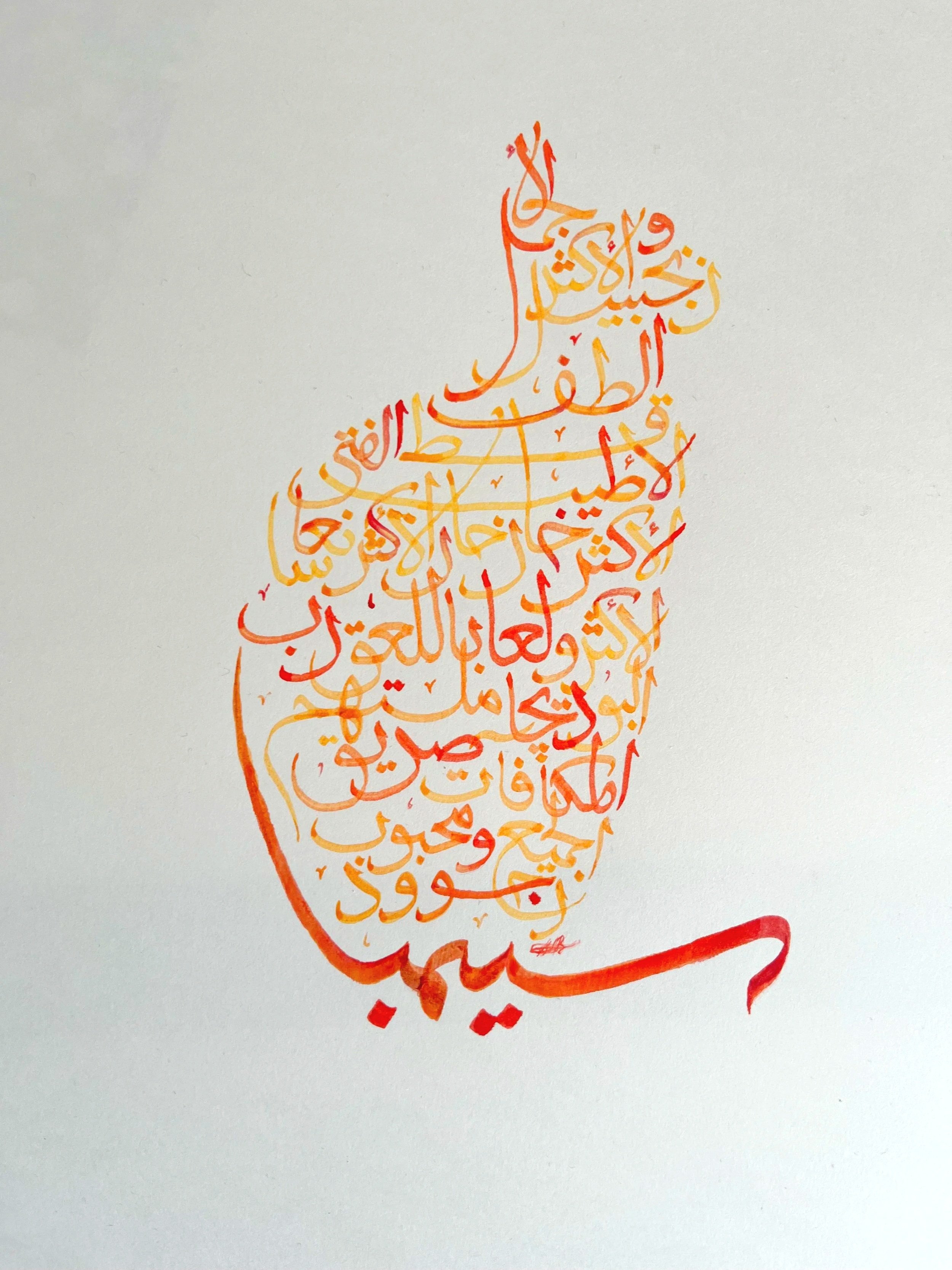 Zoomorphic calligraphy of Simba (the cat)