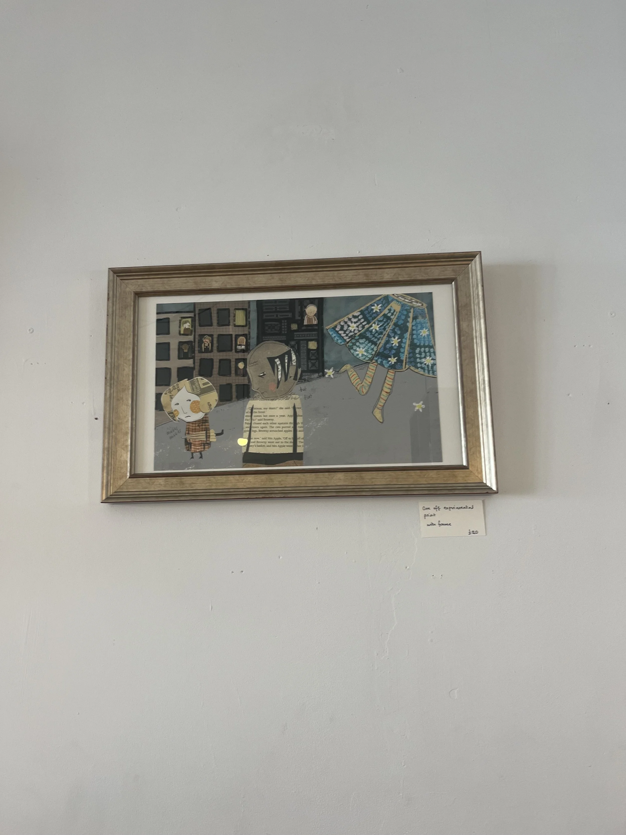One off experimental print with frame