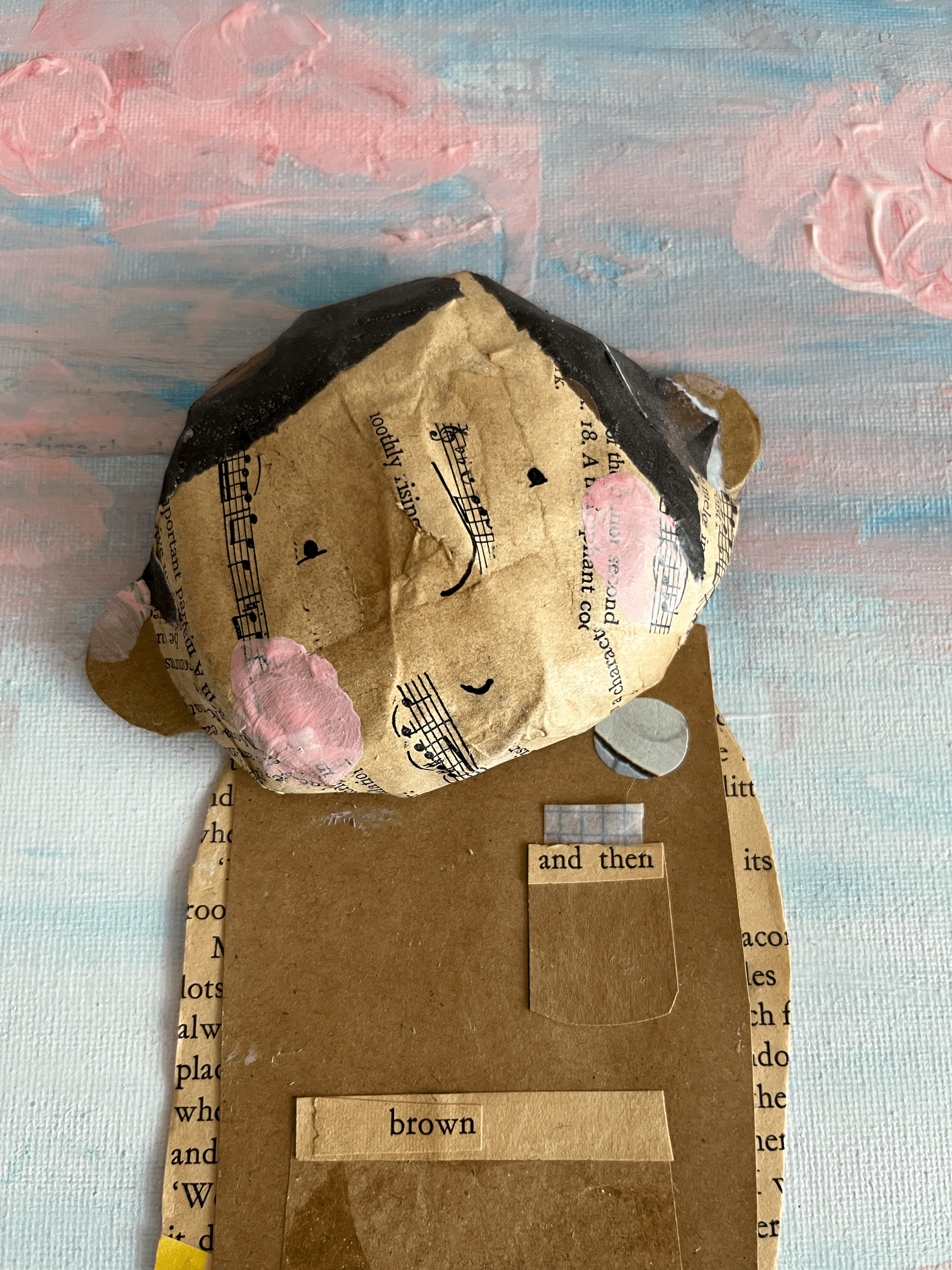 Mixed Media Canvas Character - Pink