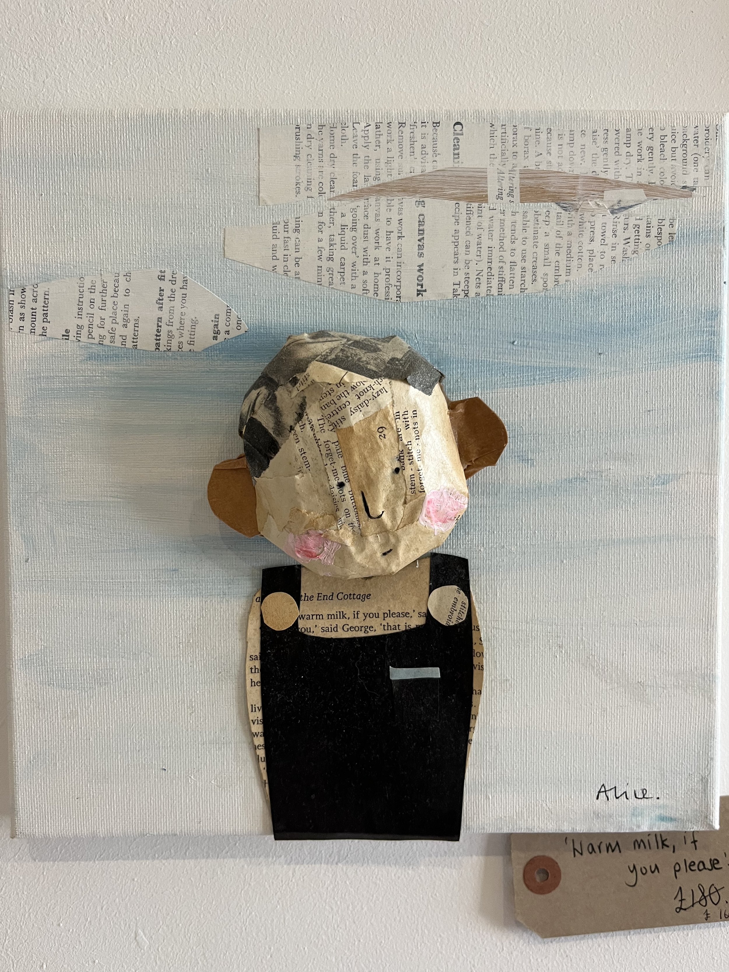 Mixed Media Canvas Character - Warm Milk if you please
