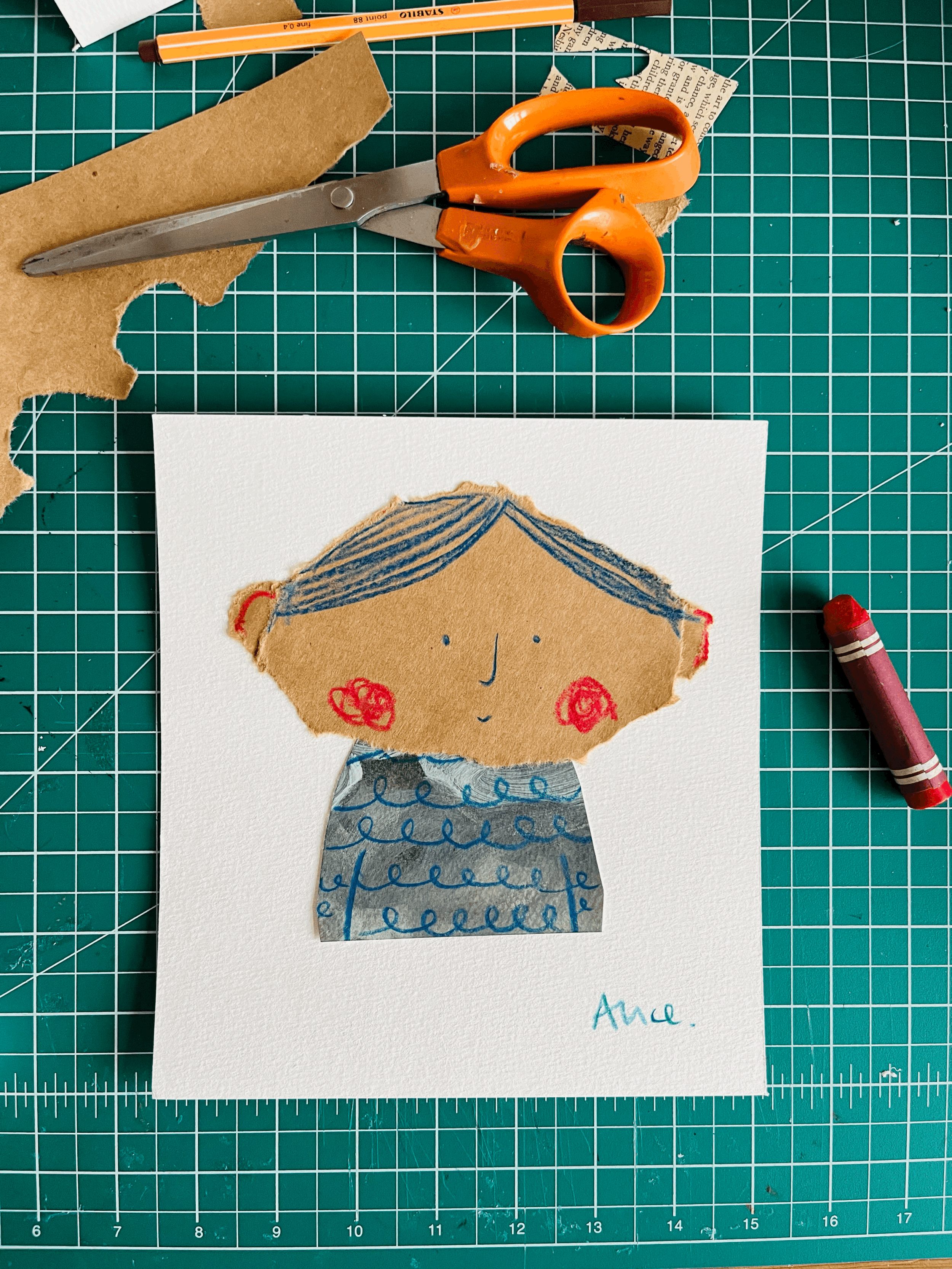 Torn Head Original Collage 2