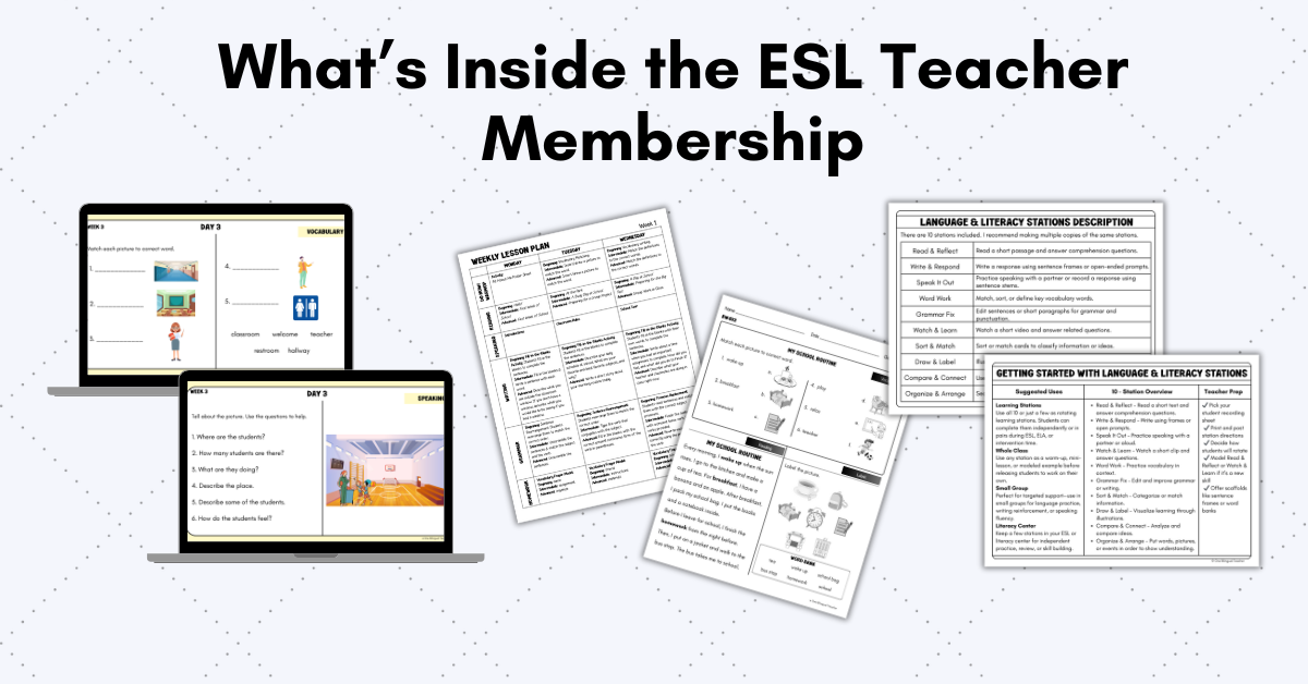 Differentiated materials for middle and high school ELL students
