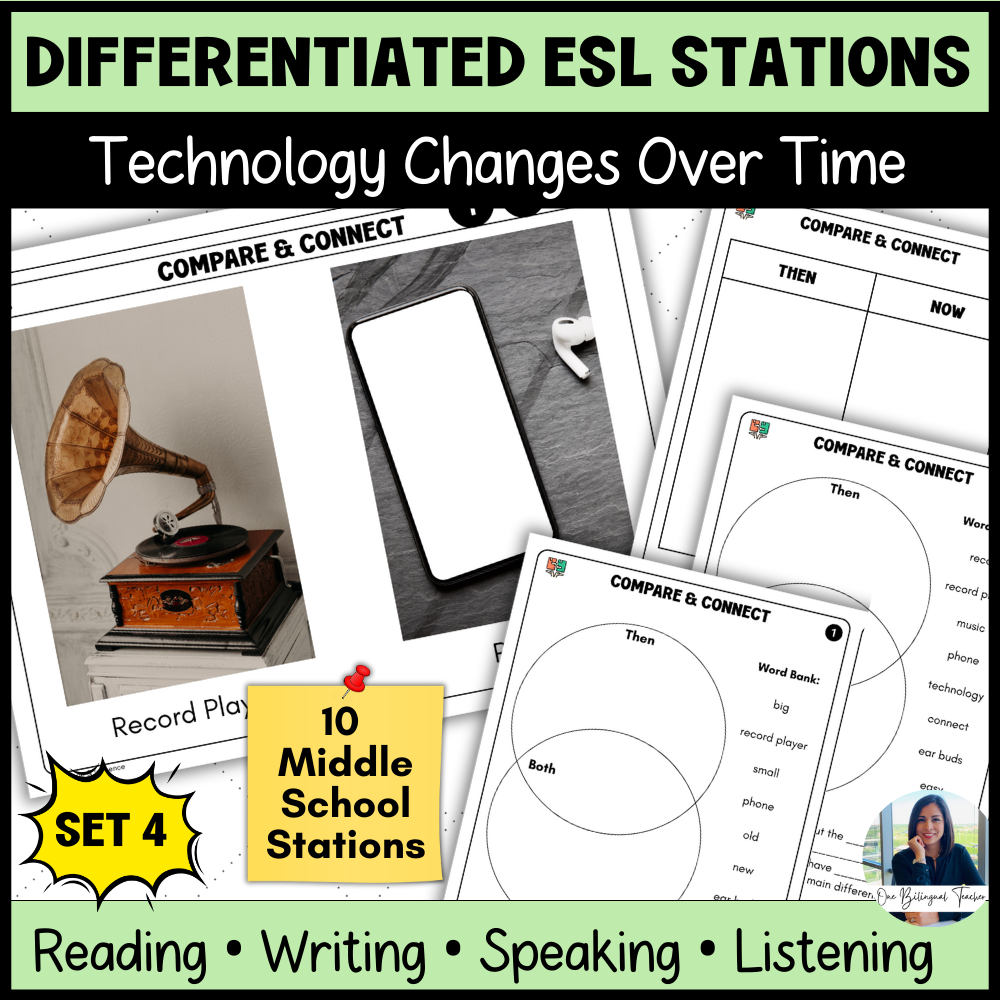 ESL Reading Stations | Informational Text, Cause & Effect, Vocabulary 6-8 Grades