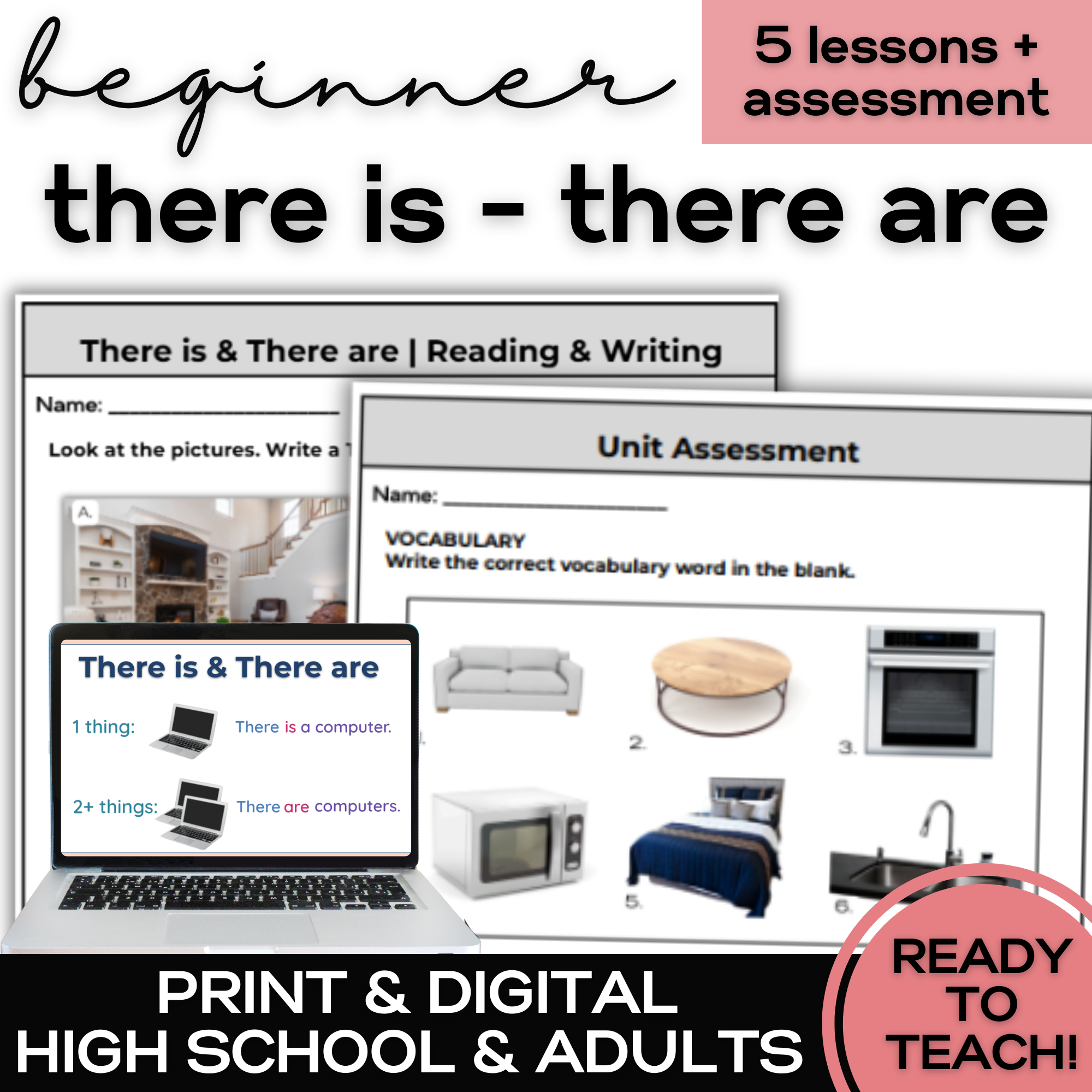 ESL There is & There are - Activities for High School Newcomers & Beginners