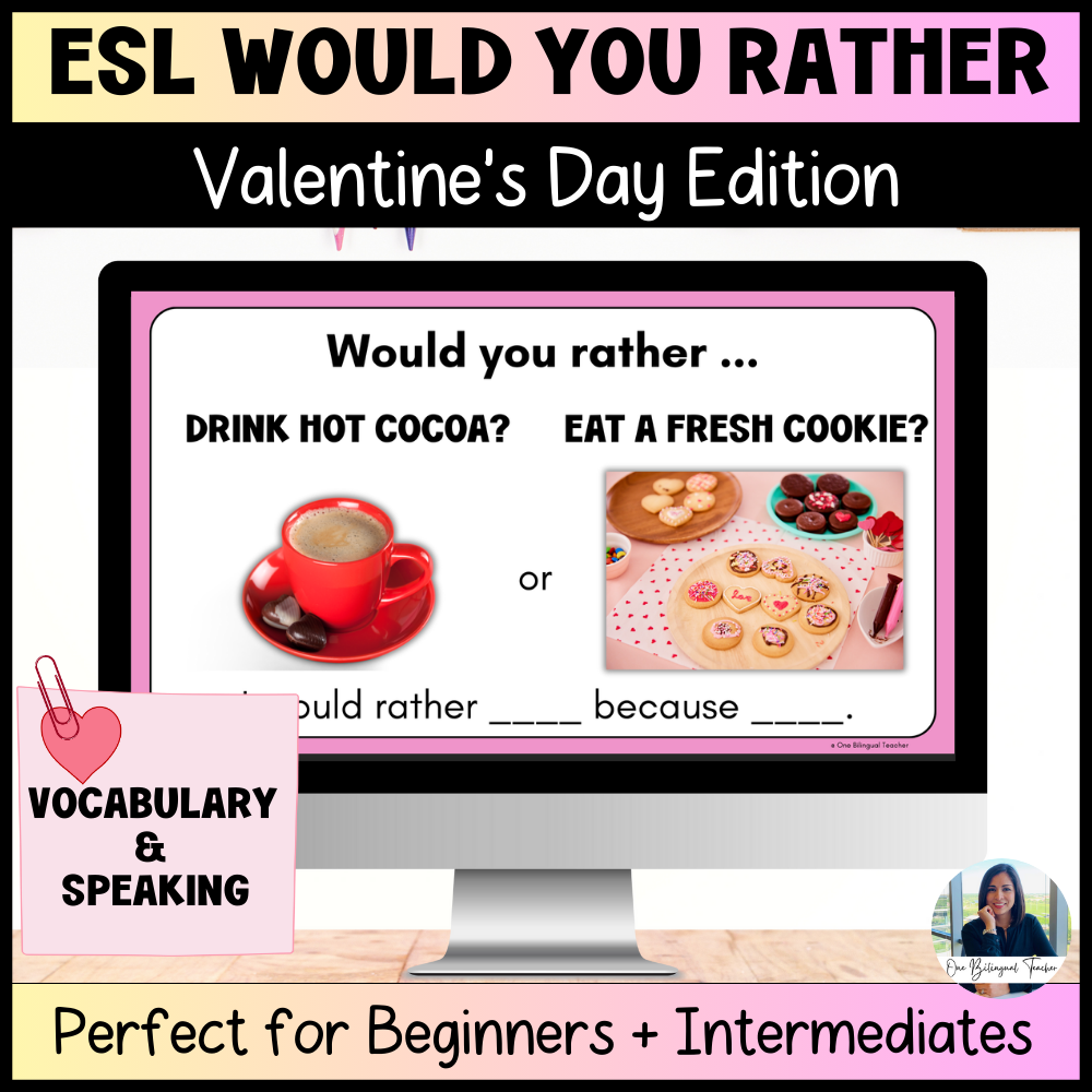 Valentine's Day ESL Speaking Warmup Activity | Fun Would You Rather Questions