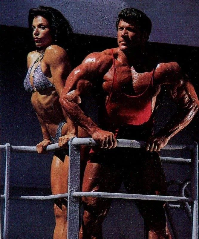 Sharon Bruneau and Mr. America Champion 1969, Boyer Coe.
On a carrier at the USS Midway Museum in San Diego, California