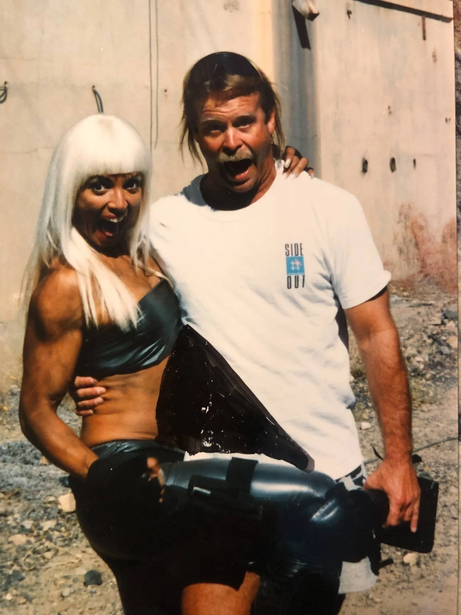 Photo Opp on location during the filming of Nemesis.
Friend and Photographer, Ralph DeHaan was flown in to take stills while we were working on the set of the Sci Fi Movie. 
Globe, Arizona 1994
