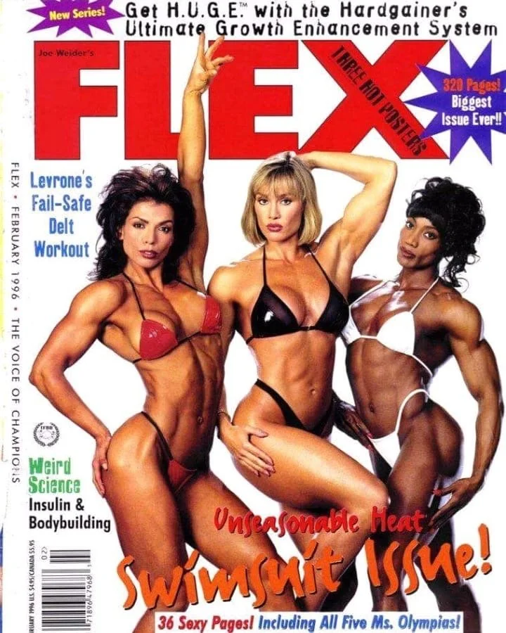 My FAVE. Honoured to be included on this Epic FLEX Magazine Cover with two incredible Champions:
6 X Ms. Olympia, Cory Everson
8 X Ms. Olympia, Lenda Murray
1996