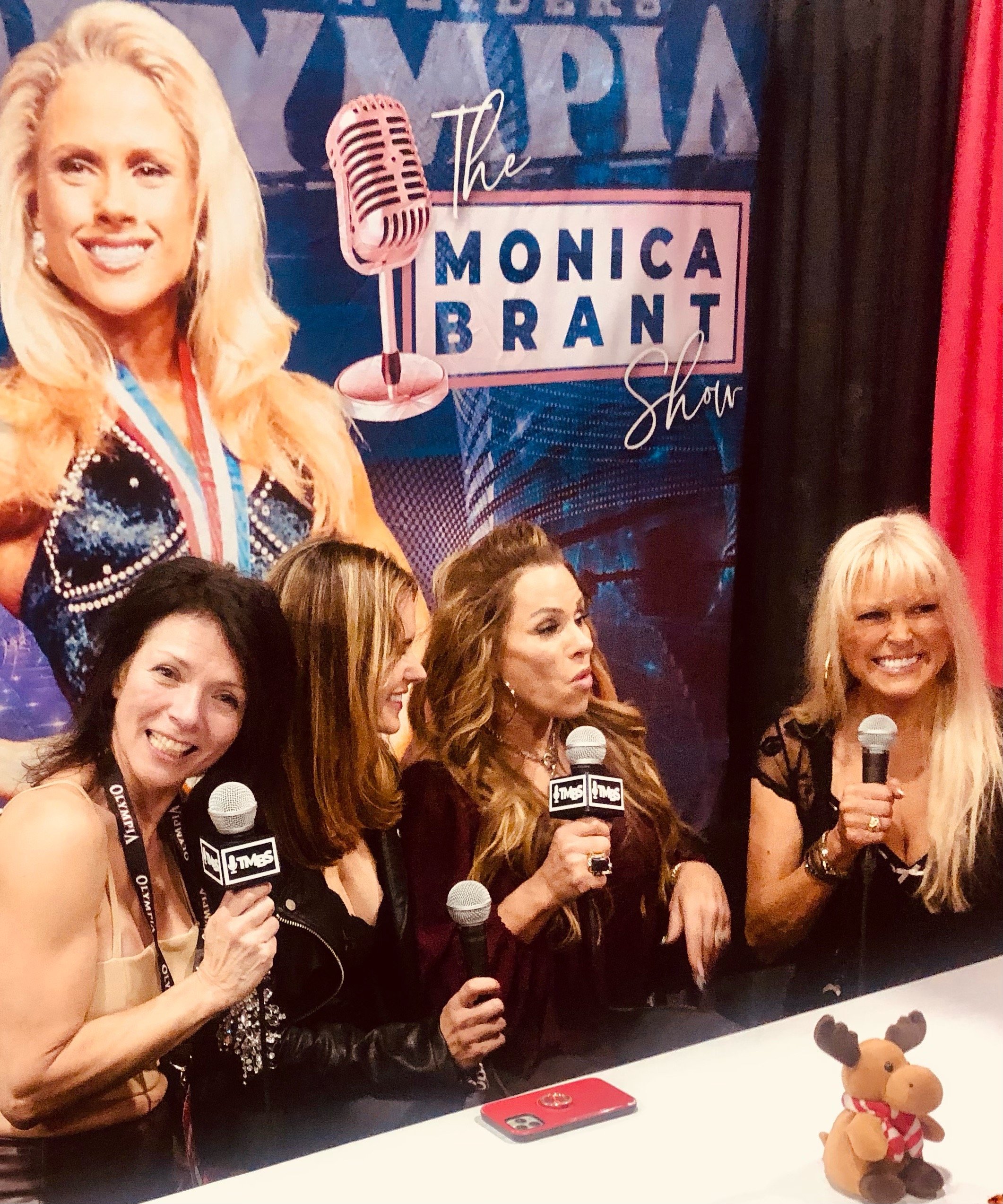 Girl talk Radio / Fitness Celebs at the Monica Brant Booth  ... Sharon Bruneau, Timea Majorova, Monica Brant, Kay Perry-Corbitt