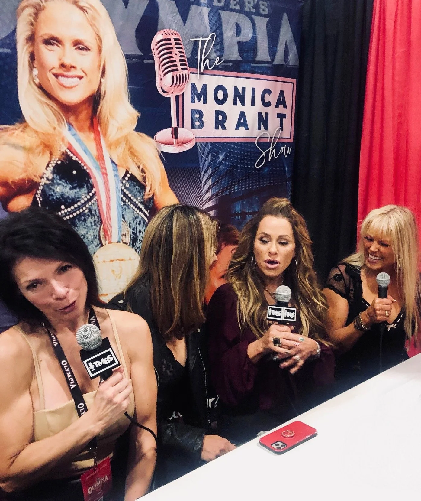 Girl talk Radio / Fitness Celebs at the Monica Brant Booth  ... Sharon Bruneau, Timea Majorova, Monica Brant, Kay Perry-Corbitt
