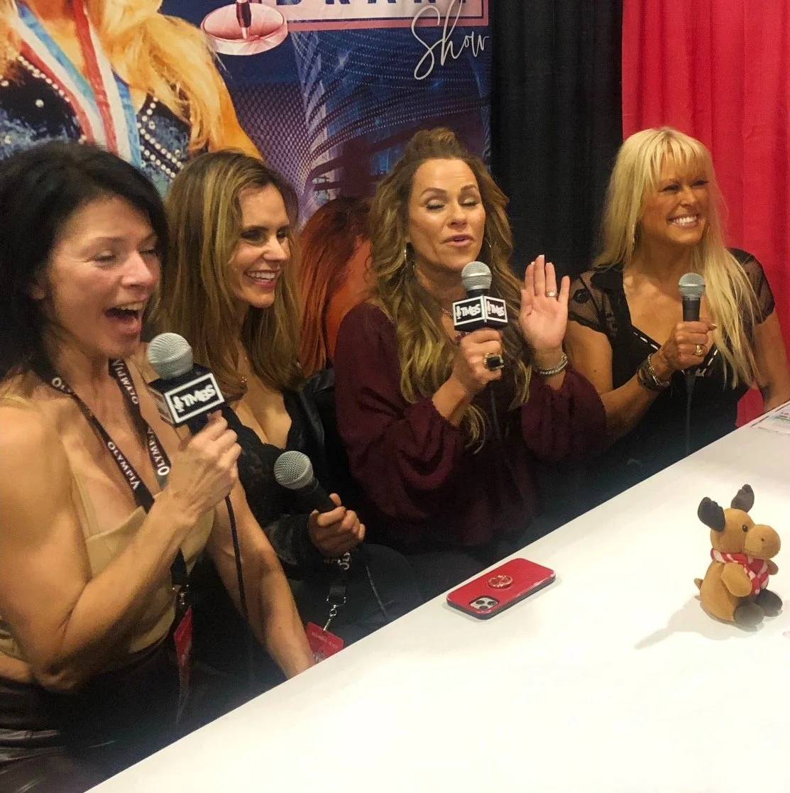 Girl talk Radio / Fitness Celebs at the Monica Brant Booth  ... Sharon Bruneau, Timea Majorova, Monica Brant, Kay Perry-Corbitt