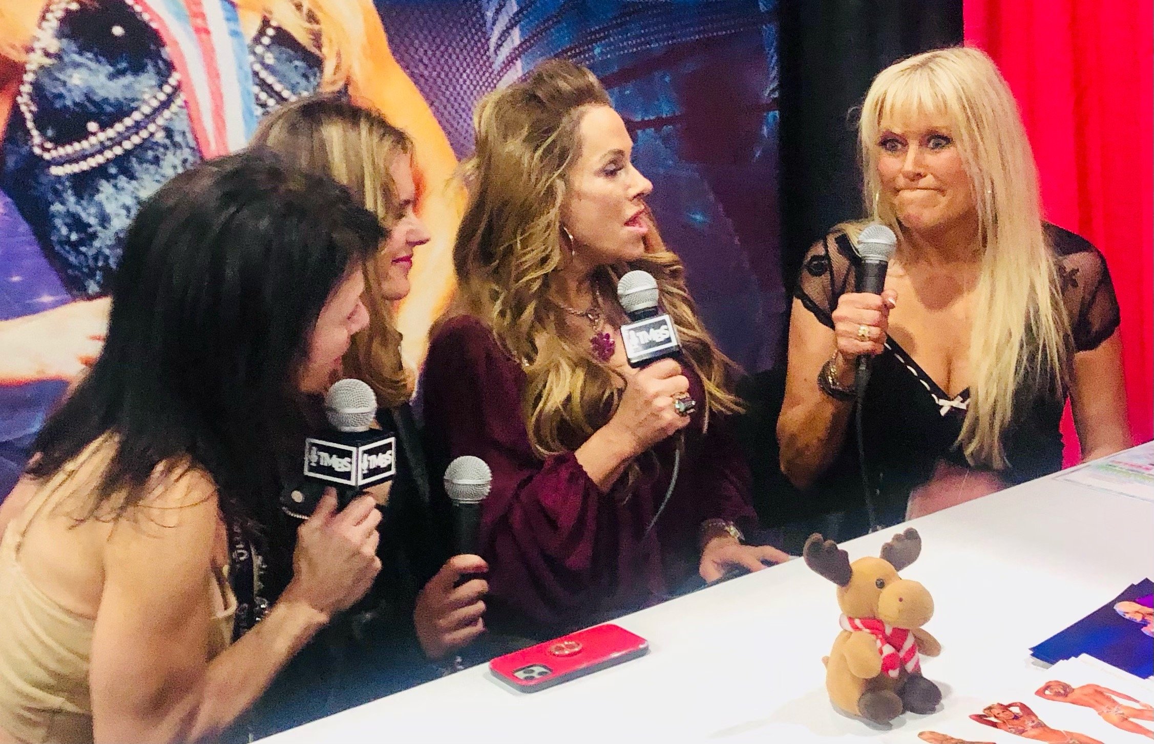 Girl talk Radio / Fitness Celebs at the Monica Brant Booth  ... Sharon Bruneau, Timea Majorova, Monica Brant, Kay Perry-Corbitt