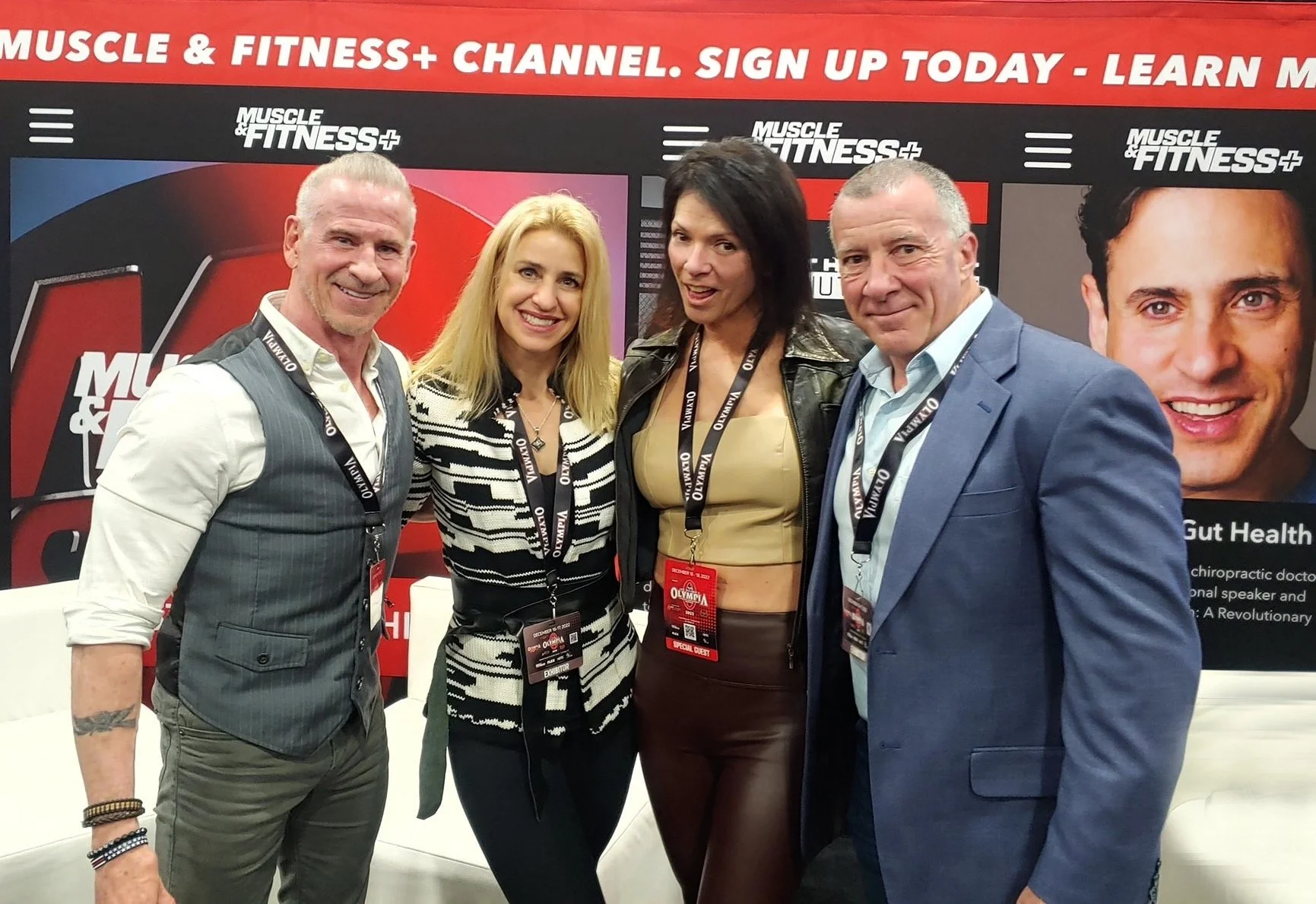 Tom Terwilliger, Dawn Terwilliger, Sharon Bruneau, Rob Fletcher (Biz/Development Director and Host of Muscle&Fitness+)