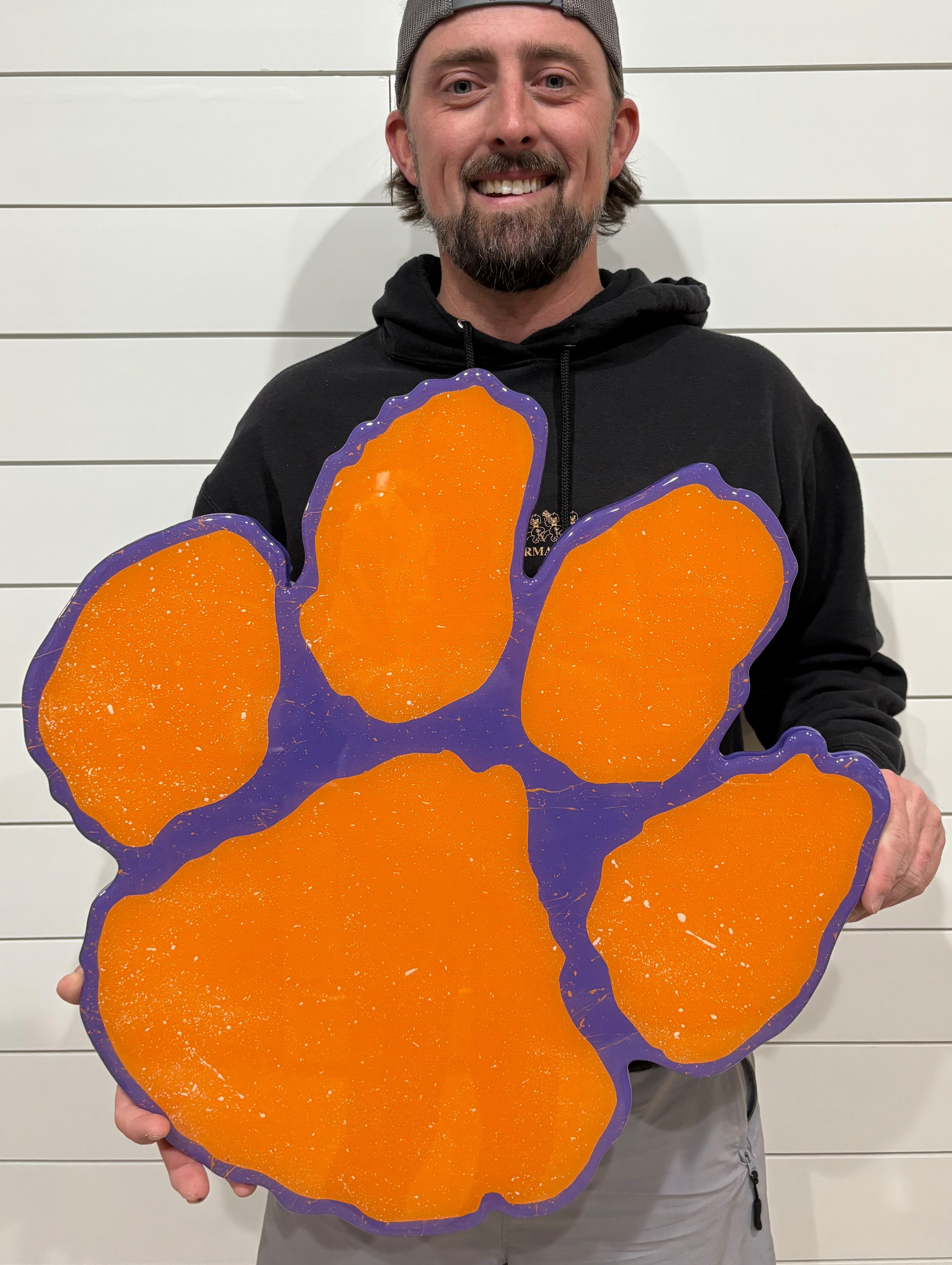 CLEMSON THEMED SPLATTER PAW $125