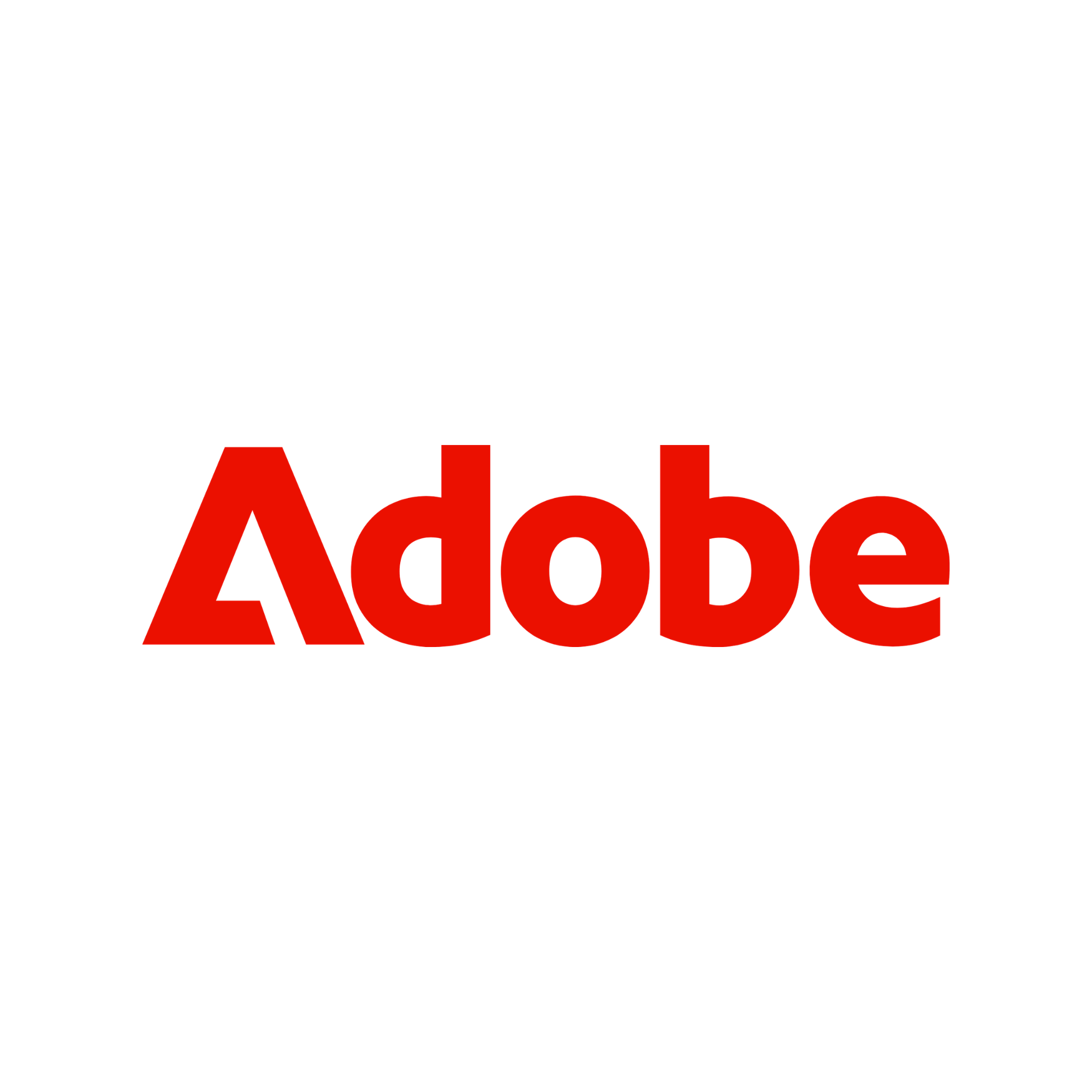 Black background with the red text "Adobe" in large letters.