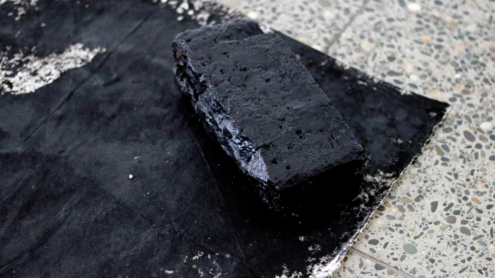 Black Beach, detail
(2023)
Acrylic enamel and painted bricks on canvas, 5.4m x 3.6m