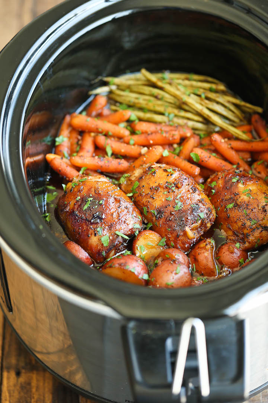 Slow Cooker Honey Garlic Chicken & Veggies