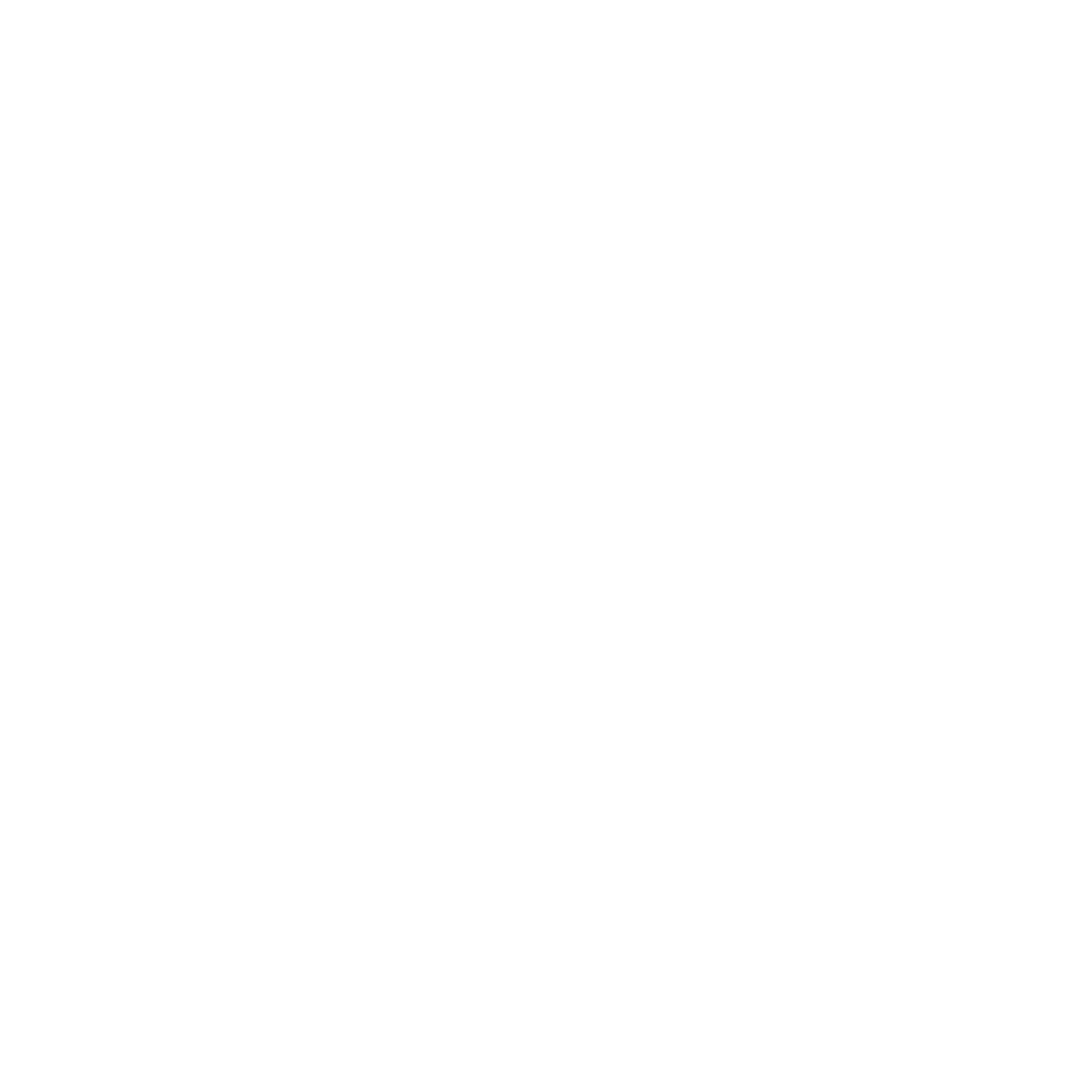White outline of a crescent moon with flowers, leaves, and small circles on a black background.