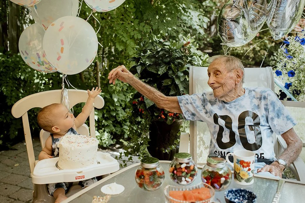 Grandpa and grandkid birthday photography in toronto