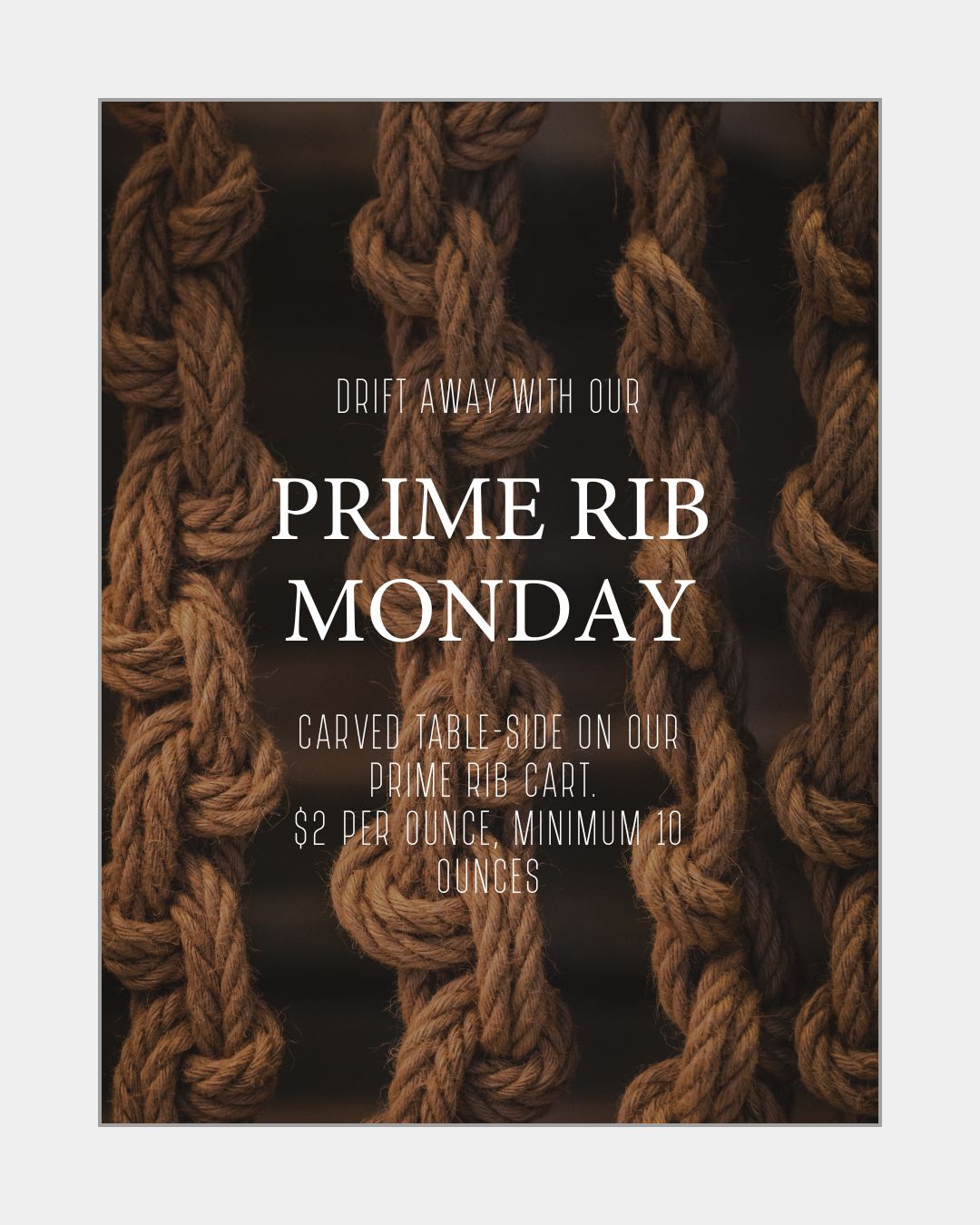 PRIME RIB MONDAYS