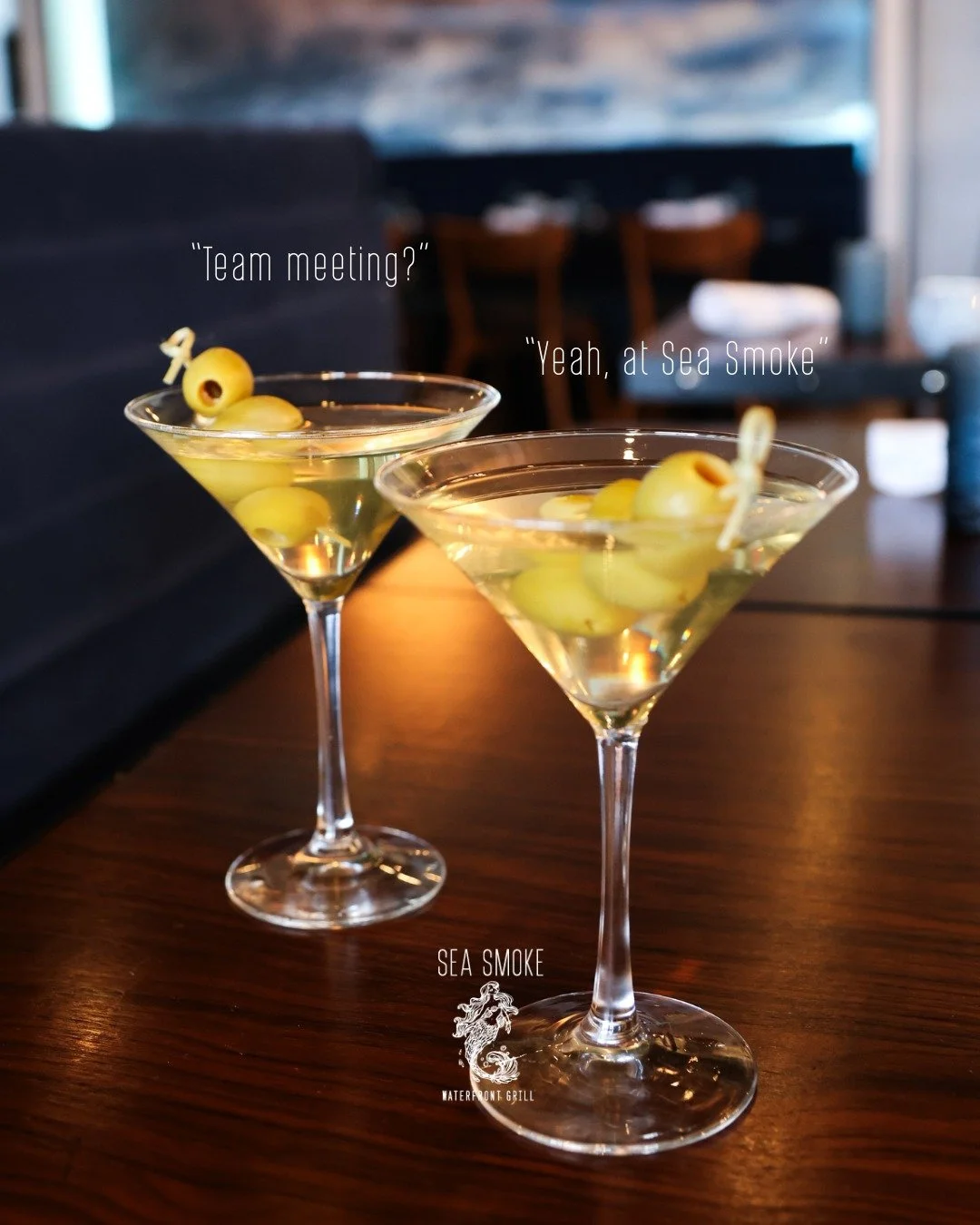 Team meetings are best spent at Sea Smoke, with a dirty martini in hand. We don&rsquo;t make the rules!