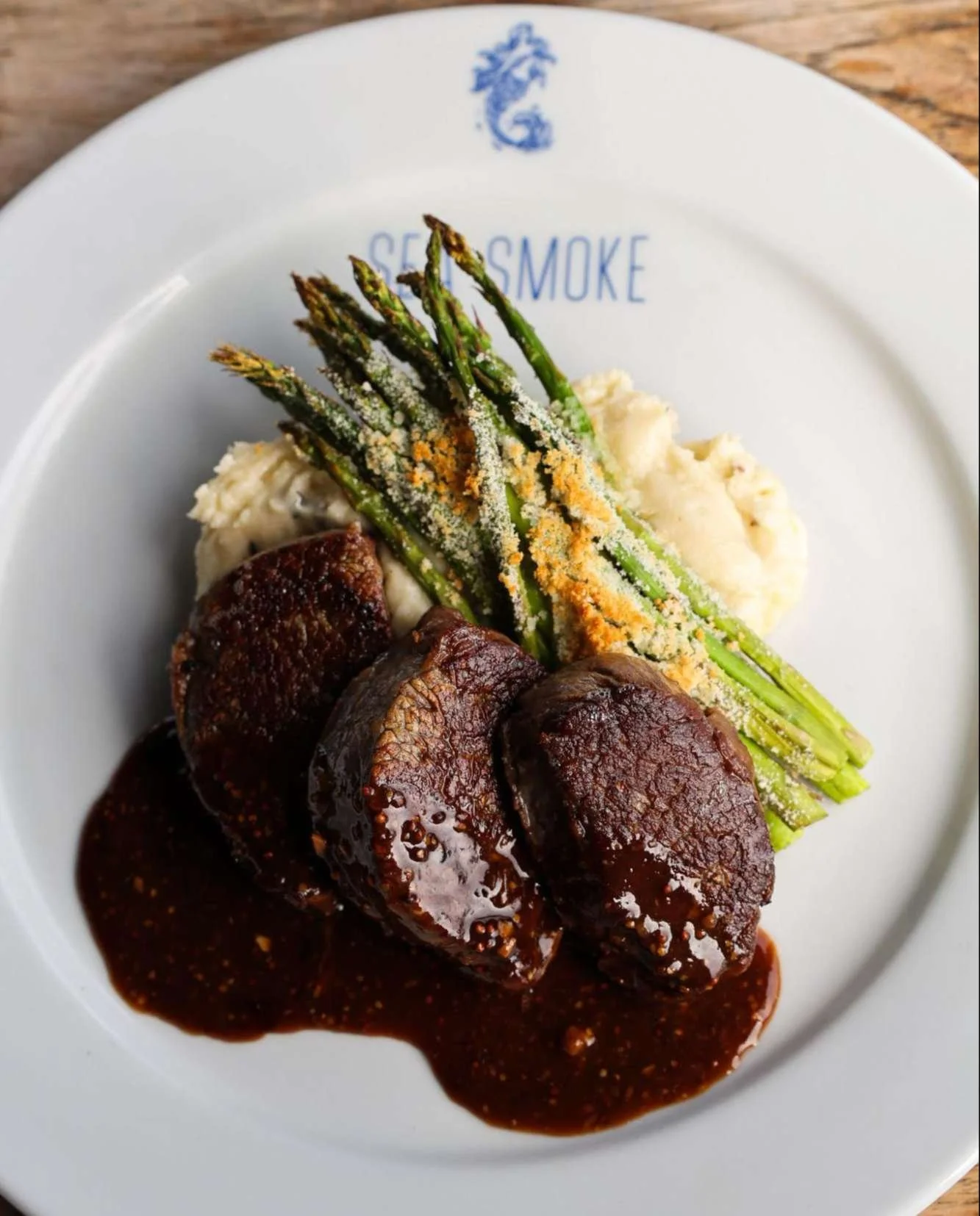 For nights that crave something serious 🥩

Australian Wagyu Bistro Medallions | 8 oz., truffle whipped potatoes, parmesan crusted asparagus, whole grain mustard demi-glac&eacute;.