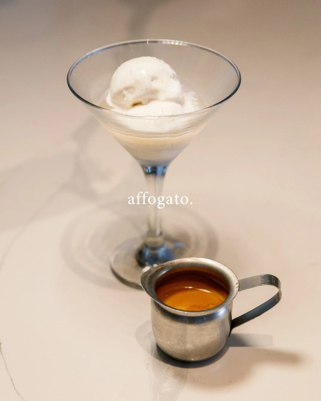 When espresso meets gelato, everything is right in the world. 

Affogato | vanilla gelato, frangelico, fresh espresso poured at the table