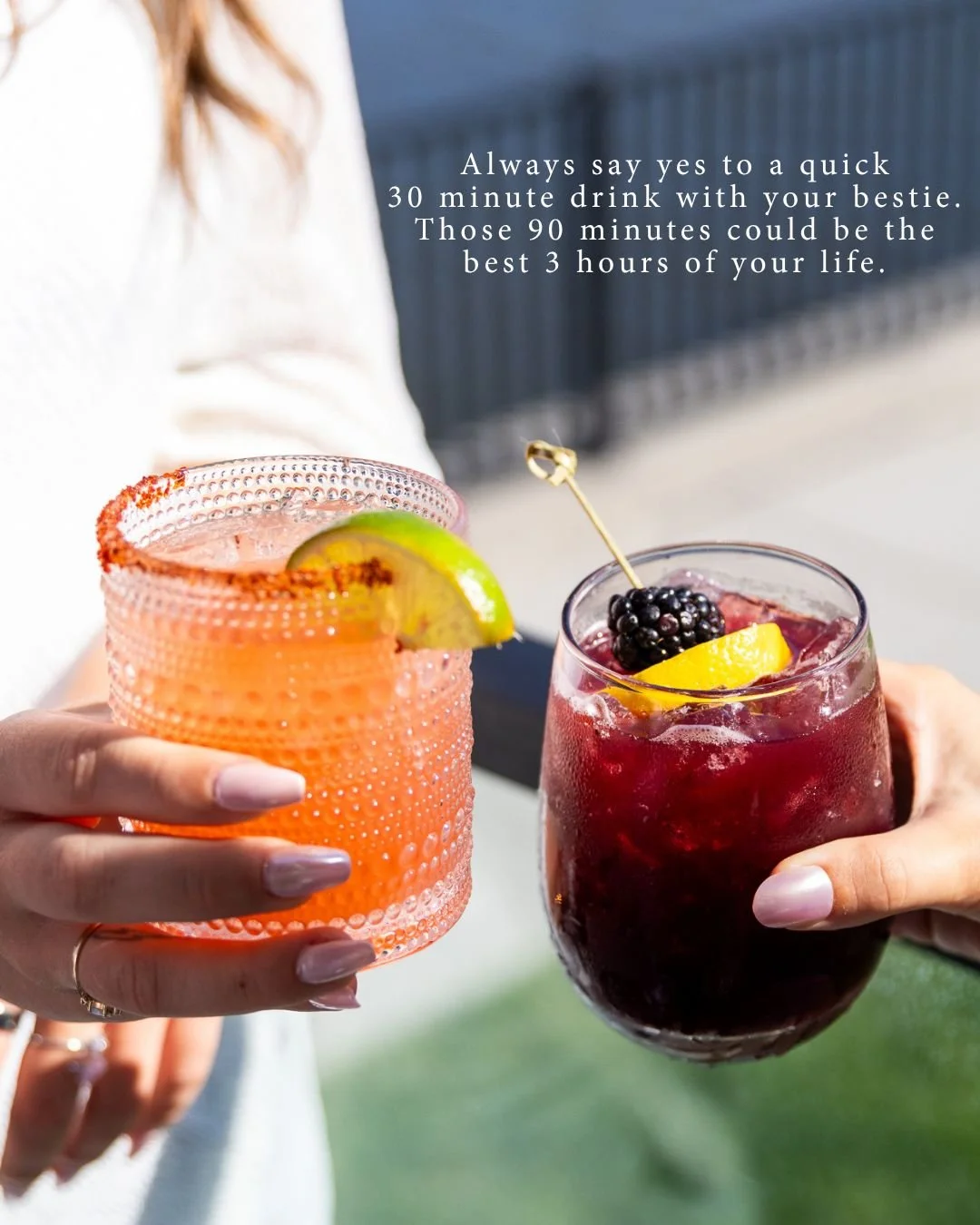 Send this to someone you want to get a quick 30 minute drink with.