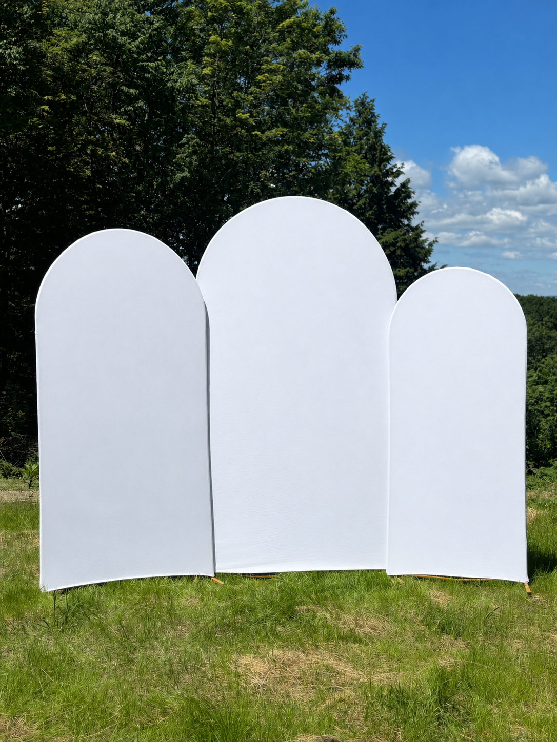 3 Arches Backdrop with White Covers