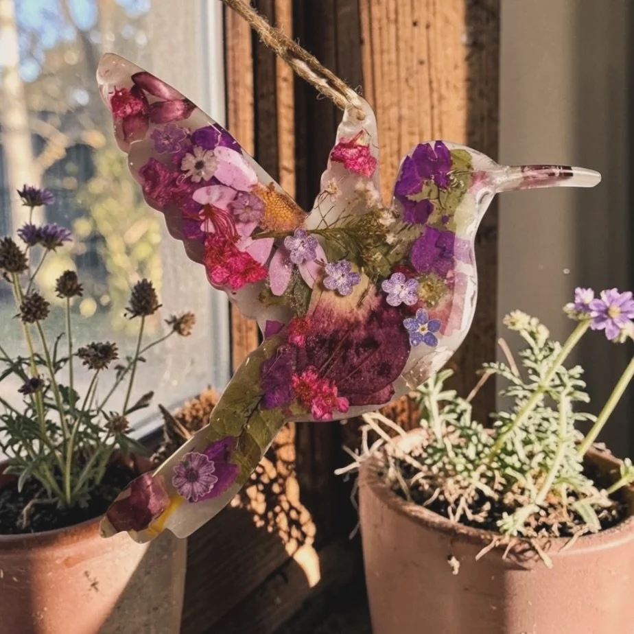 Hummingbird suncatchers make a unique and special gift 😍
#botanical #wearableart #gardenstate #hypoallergenic #unique oneofakind gardenstate jewelry earrings necklaces bracelets hairaccessories bookmarks suncatchers crafts realflowerjewelry
birthmon