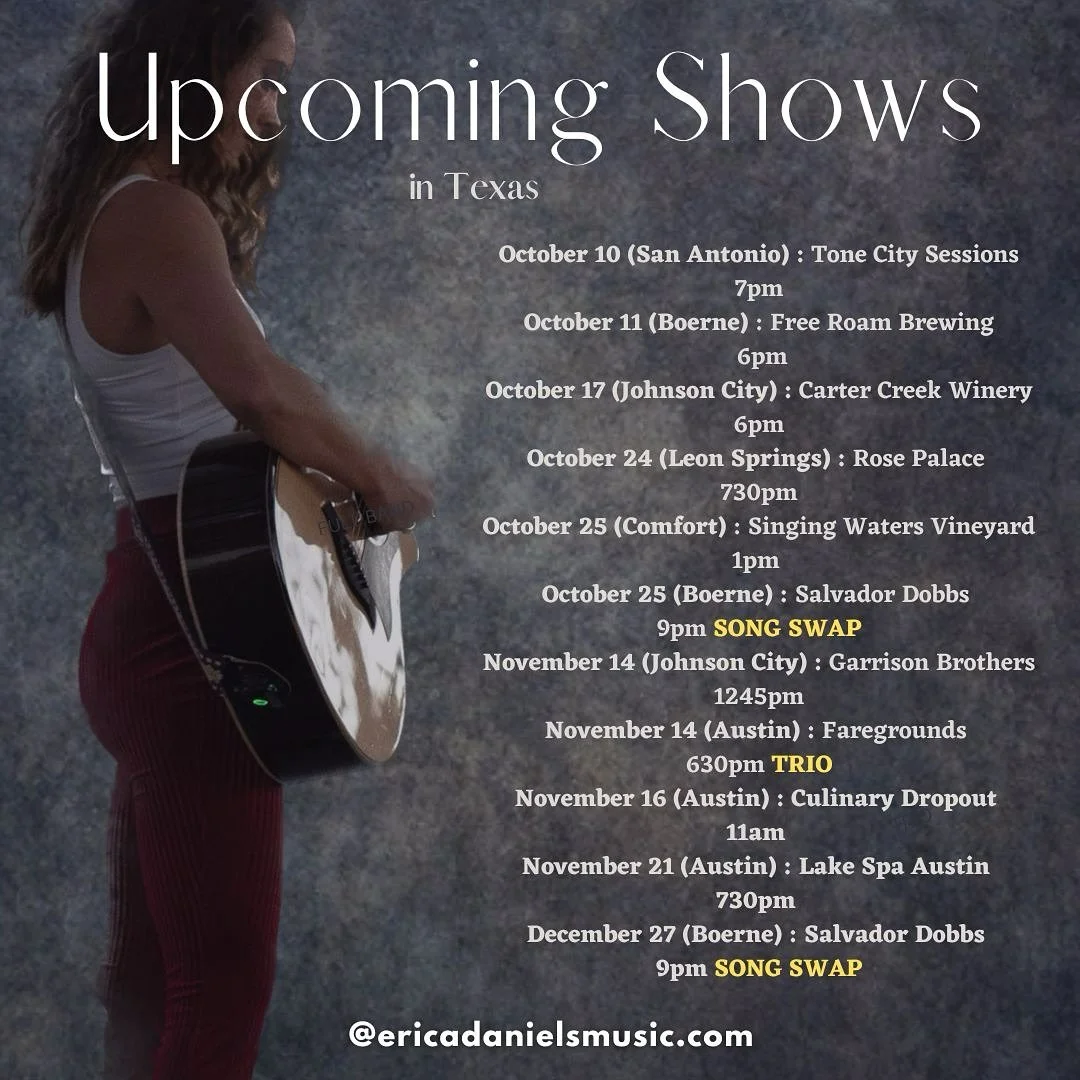 2025 is flying by fast&hellip; More shows to come (will update on website) 
Hope to see yall around 🎶 

#livemusic #texas #upcoming #music