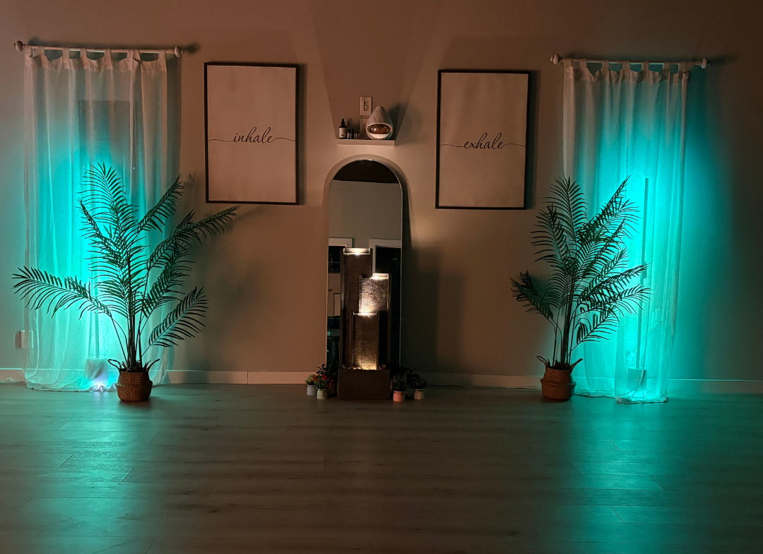 Yoga class setup at Waves of Change Studio in Franklinville NJ