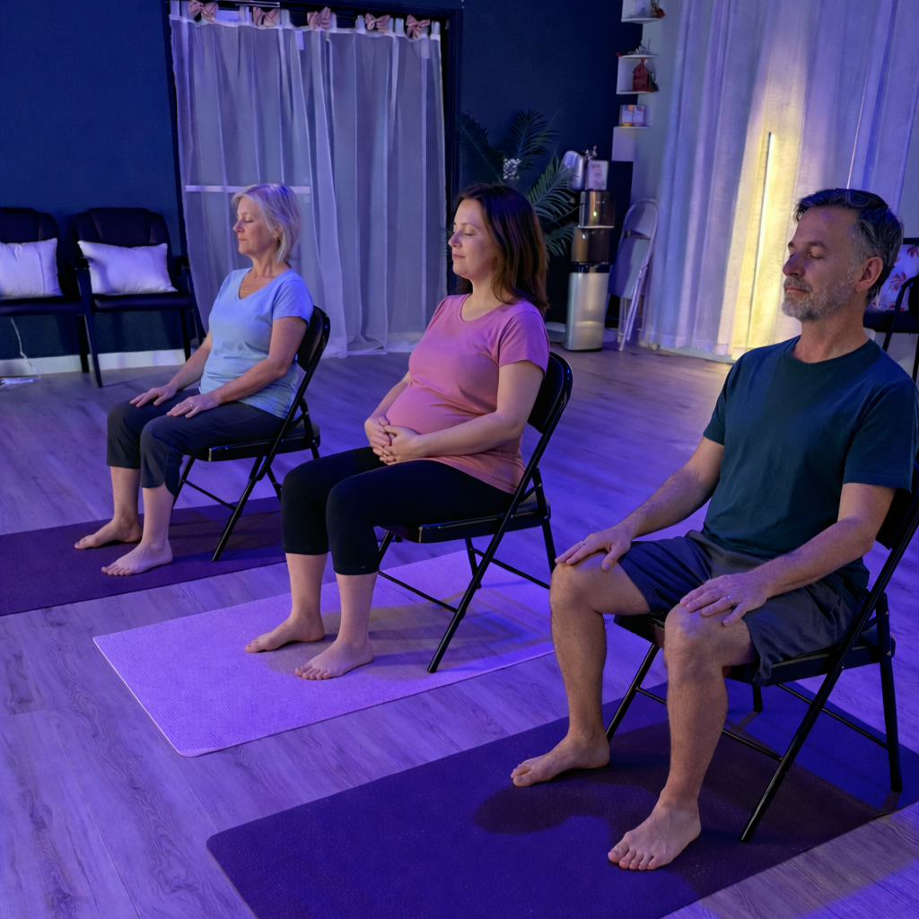 chair yoga class at waves of change in franklinville nj