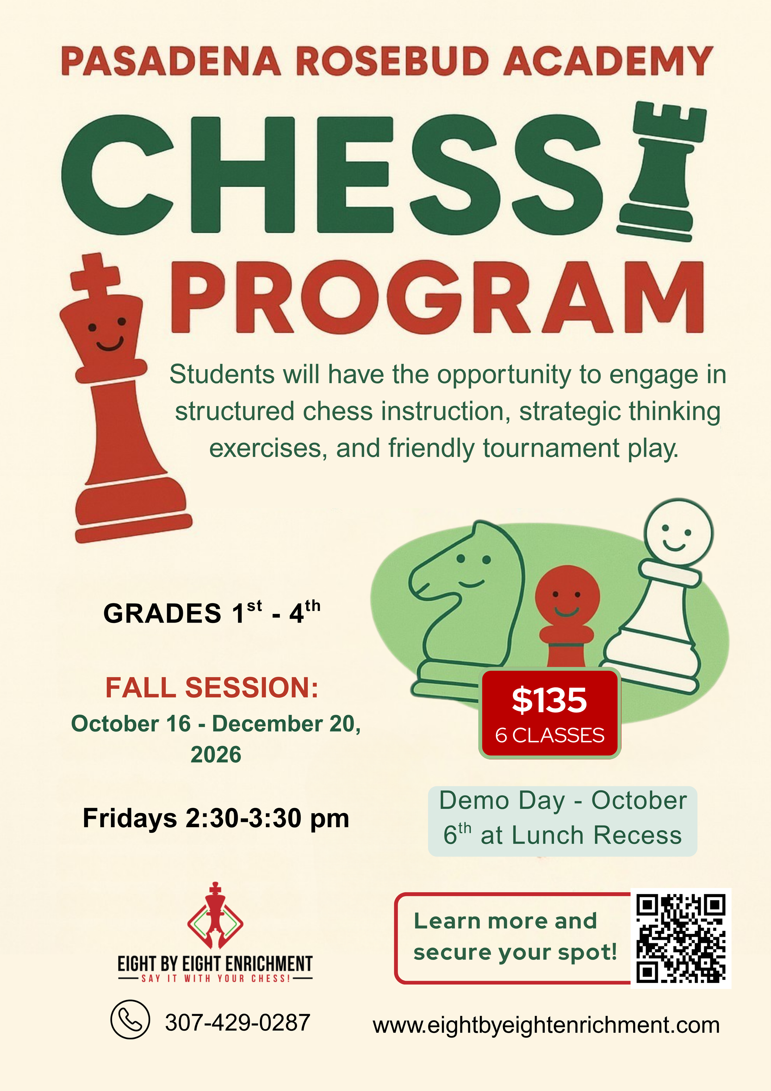 Pasadena Rosebud Academy Chess Program 1st-4th Grade
