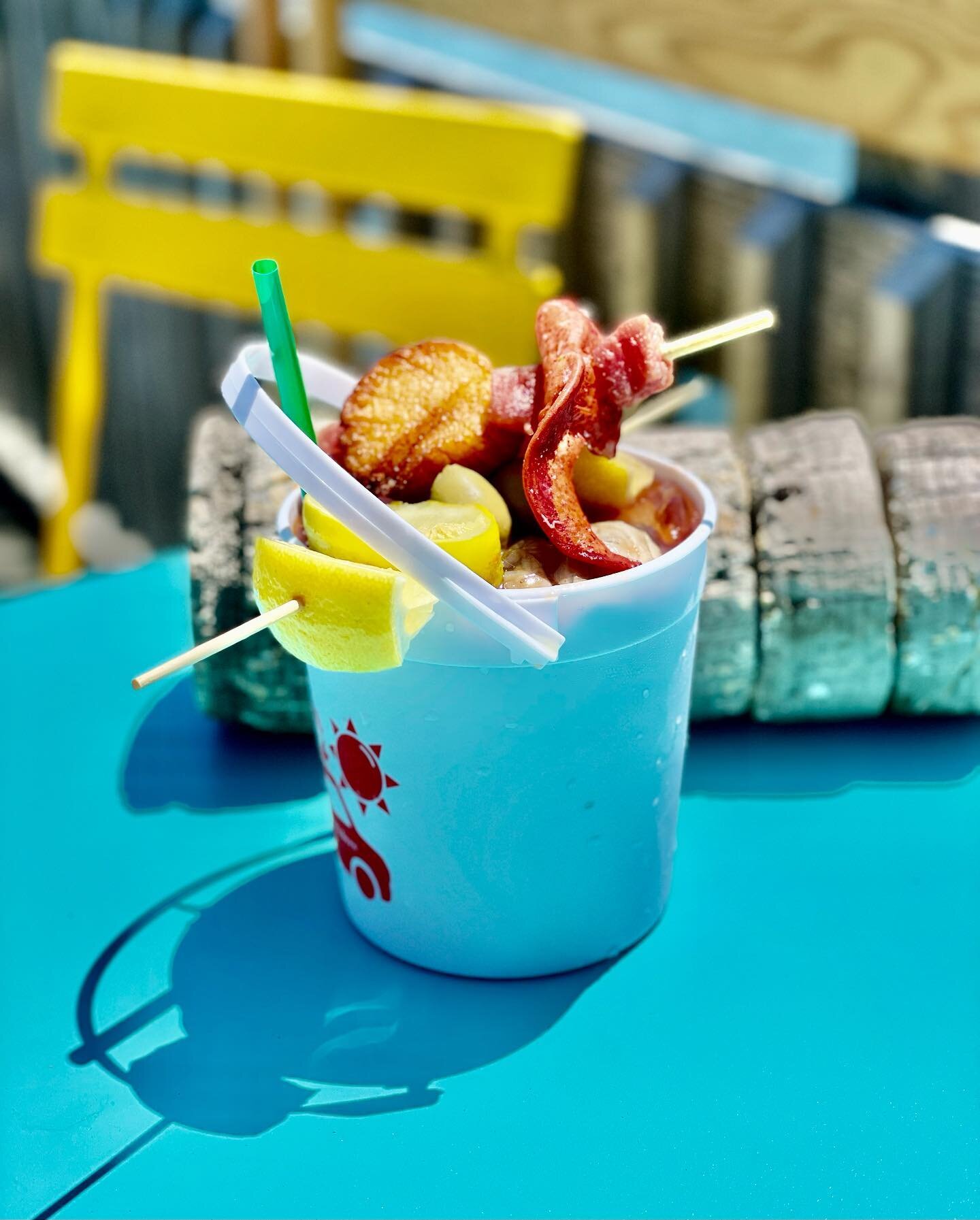 Chum Bucket?!
30 ounce Bloody with Tito&rsquo;s, House made Bloody mix and skewer of fresh Seafood!
#vacationland #mainelobster