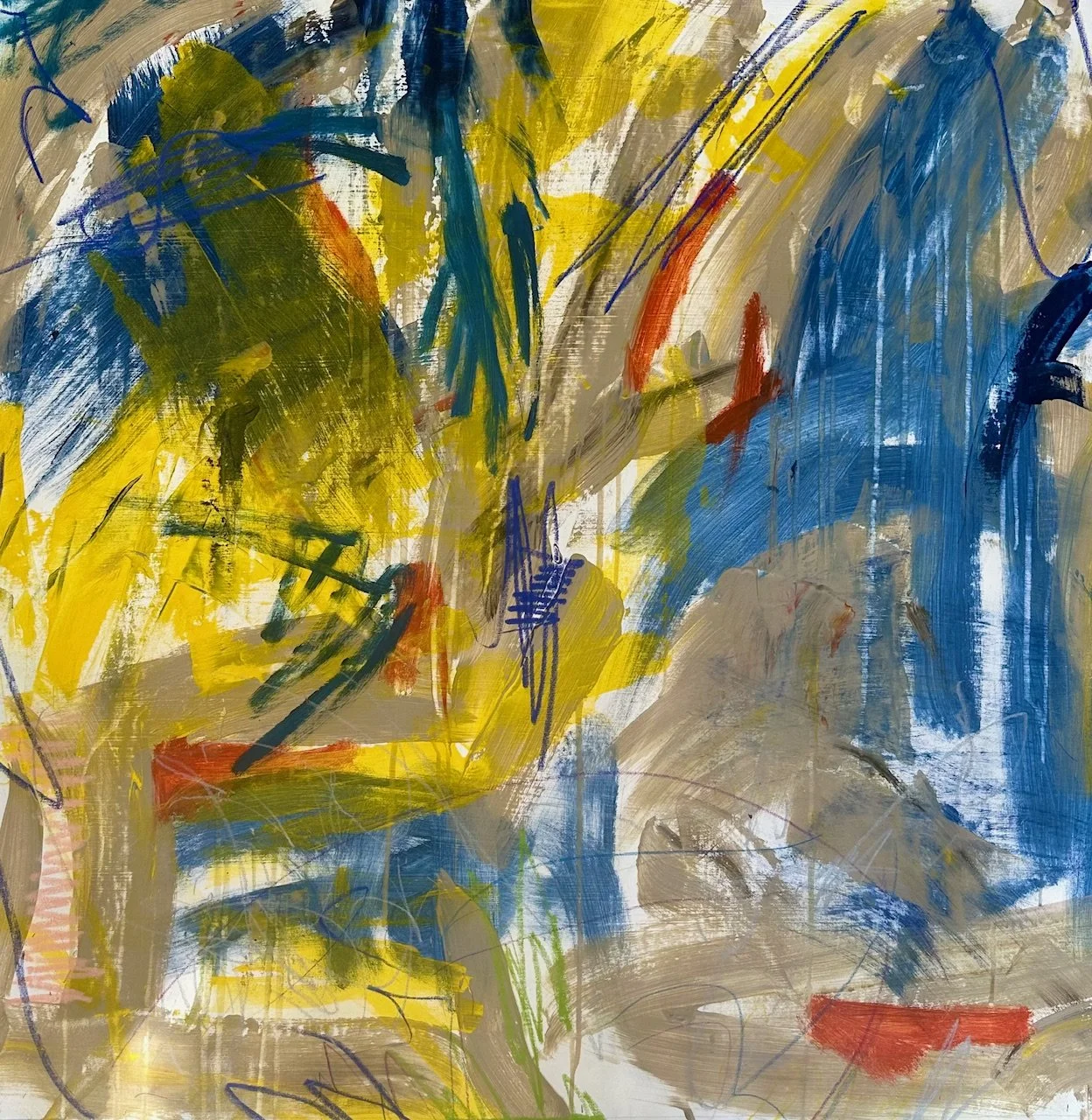 Make me believe: 2024, Acrlic on Canvas, 102 cm x 102cm x 3cm 