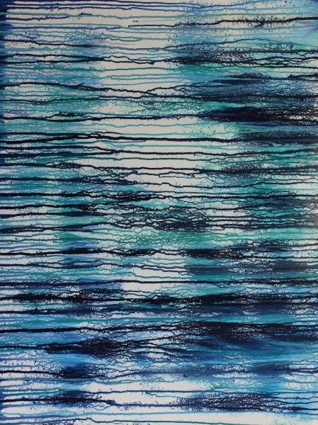 Sharp move,  Acrylic Paint on Yupo Paper 100 x 75 cm